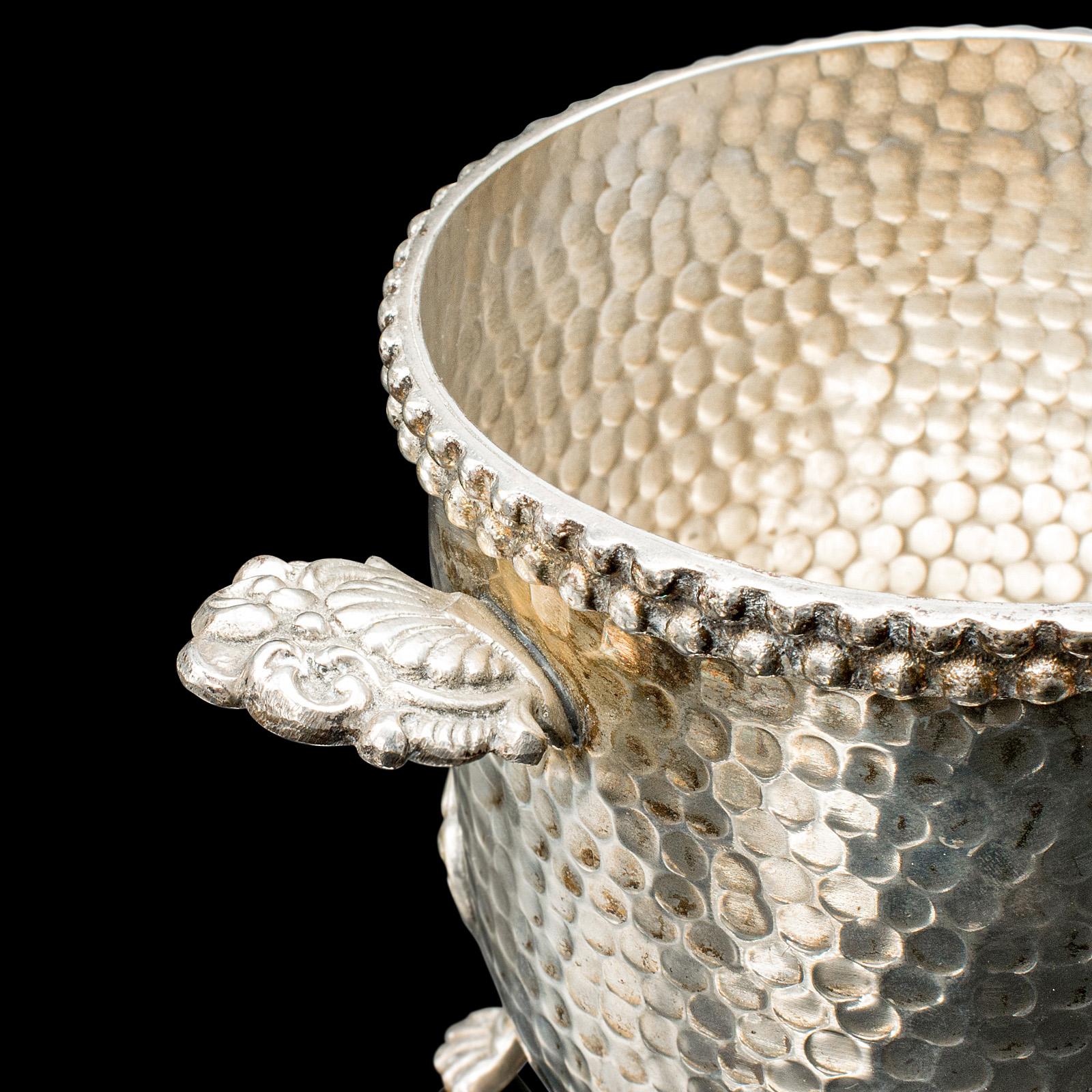 Antique Wine Bottle Cooler, German, Silver Plated, Champagne Magnum Bucket, 1920 For Sale 4