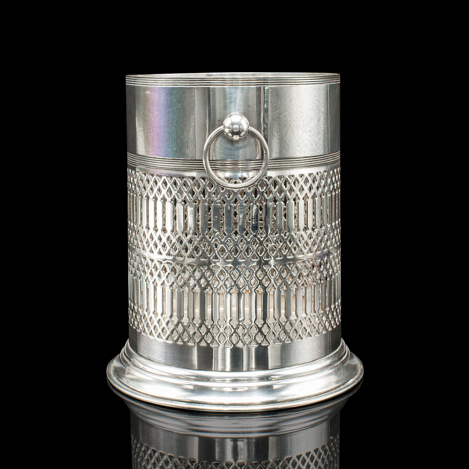 Antique Wine Bottle Cooler, Welsh, Silver Plate, Champagne Magnum Bucket, C.1920 In Good Condition In Hele, Devon, GB