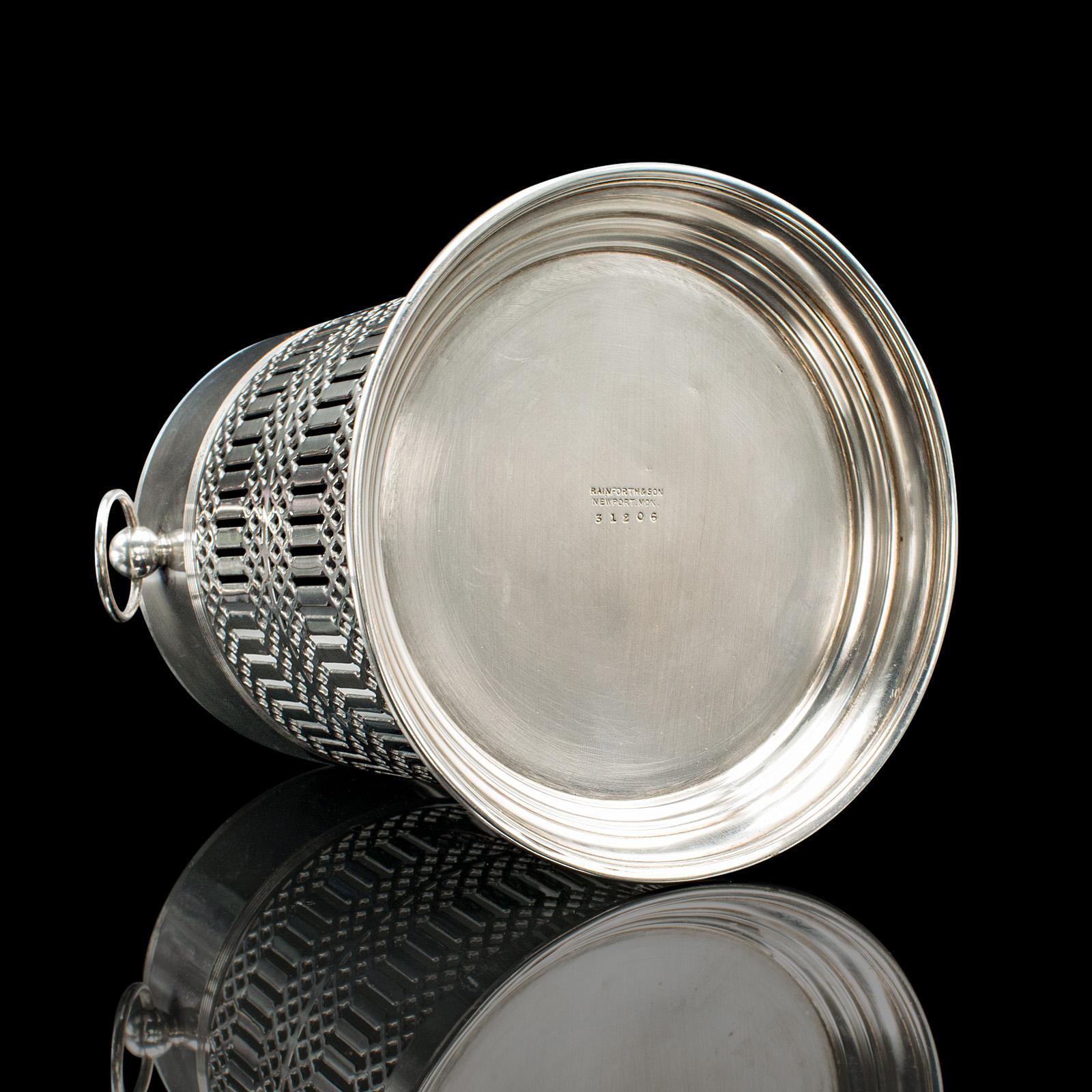 Antique Wine Bottle Cooler, Welsh, Silver Plate, Champagne Magnum Bucket, C.1920 1