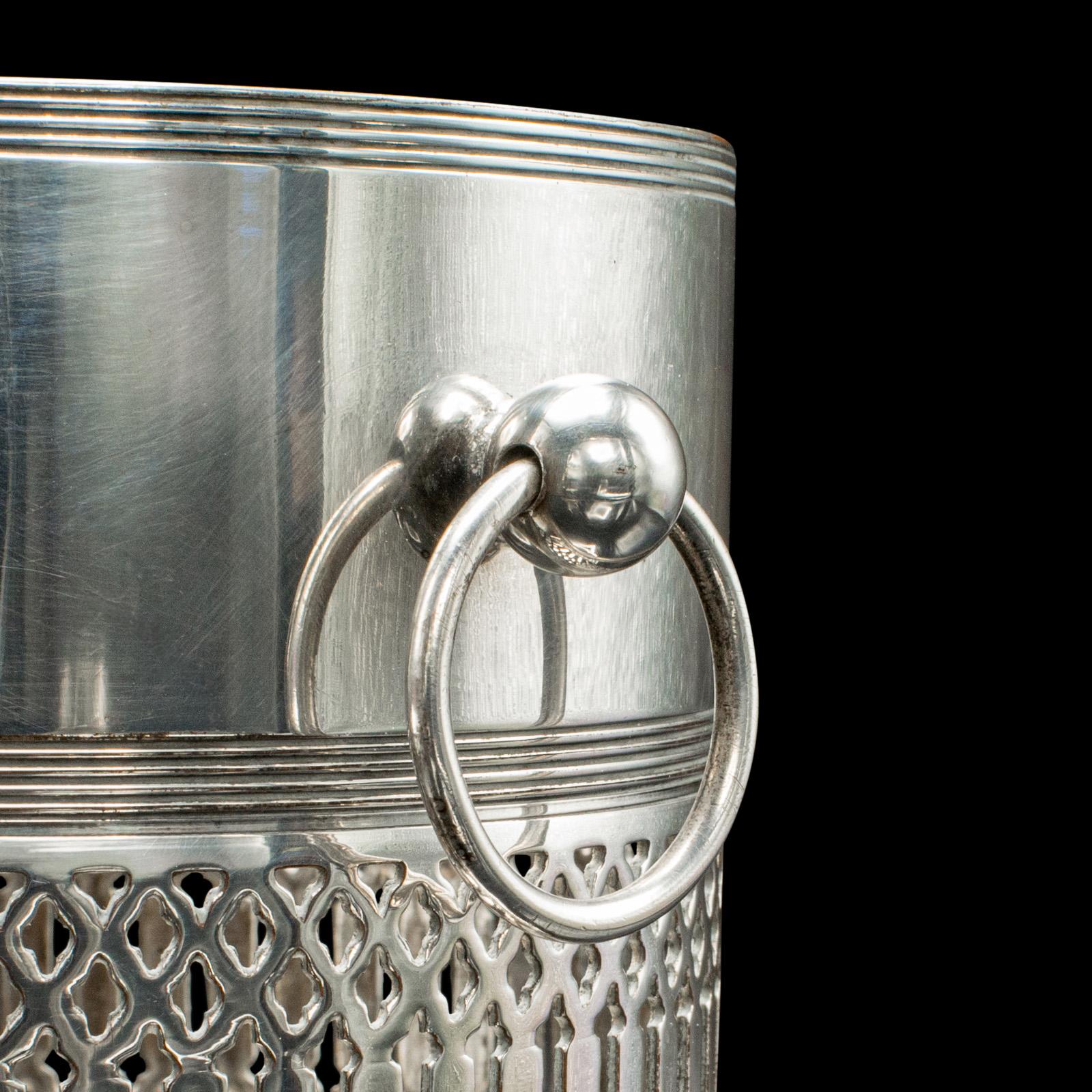 Antique Wine Bottle Cooler, Welsh, Silver Plate, Champagne Magnum Bucket, C.1920 2