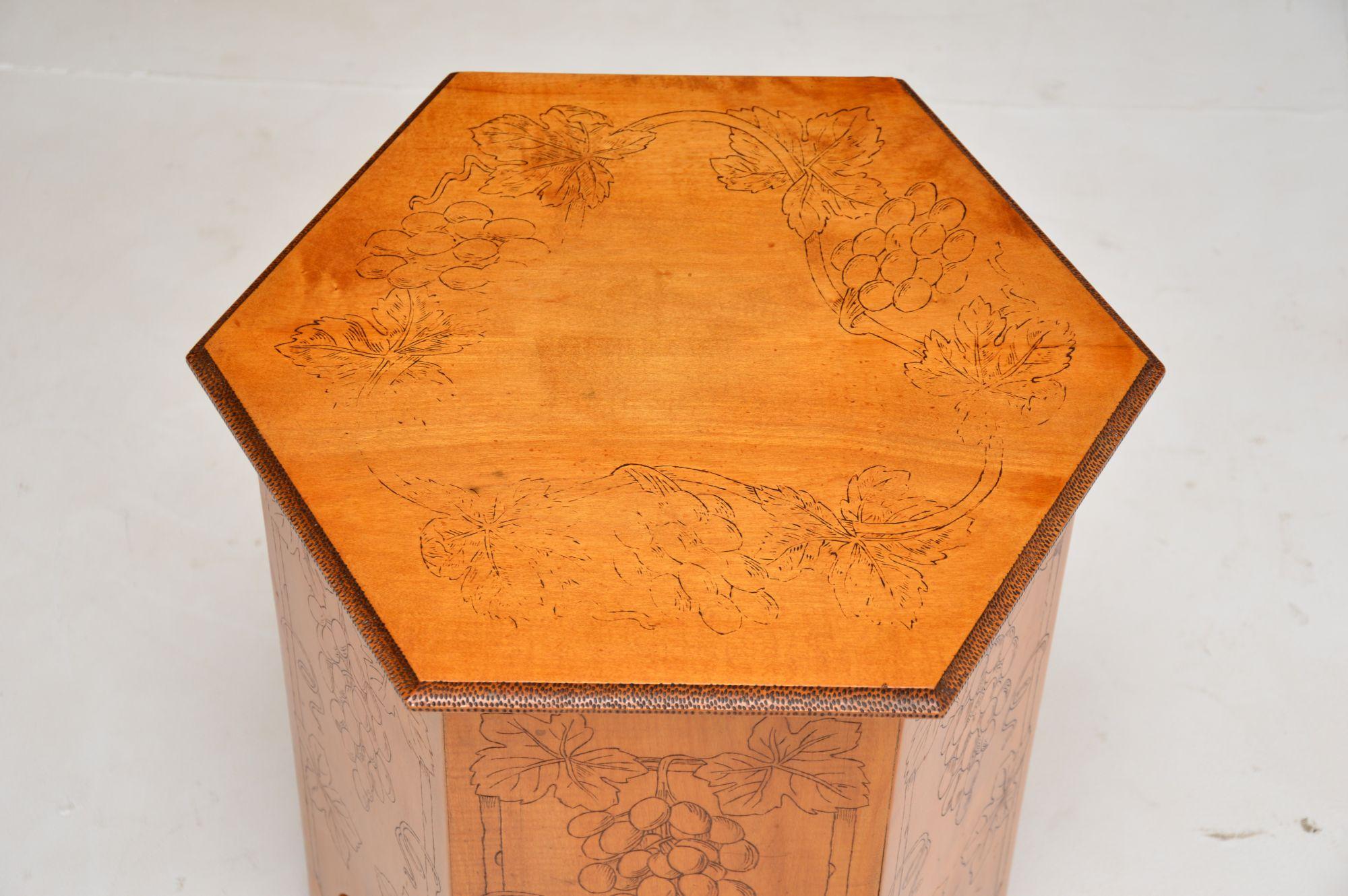 Birch Antique Wine Cooler Side Table For Sale