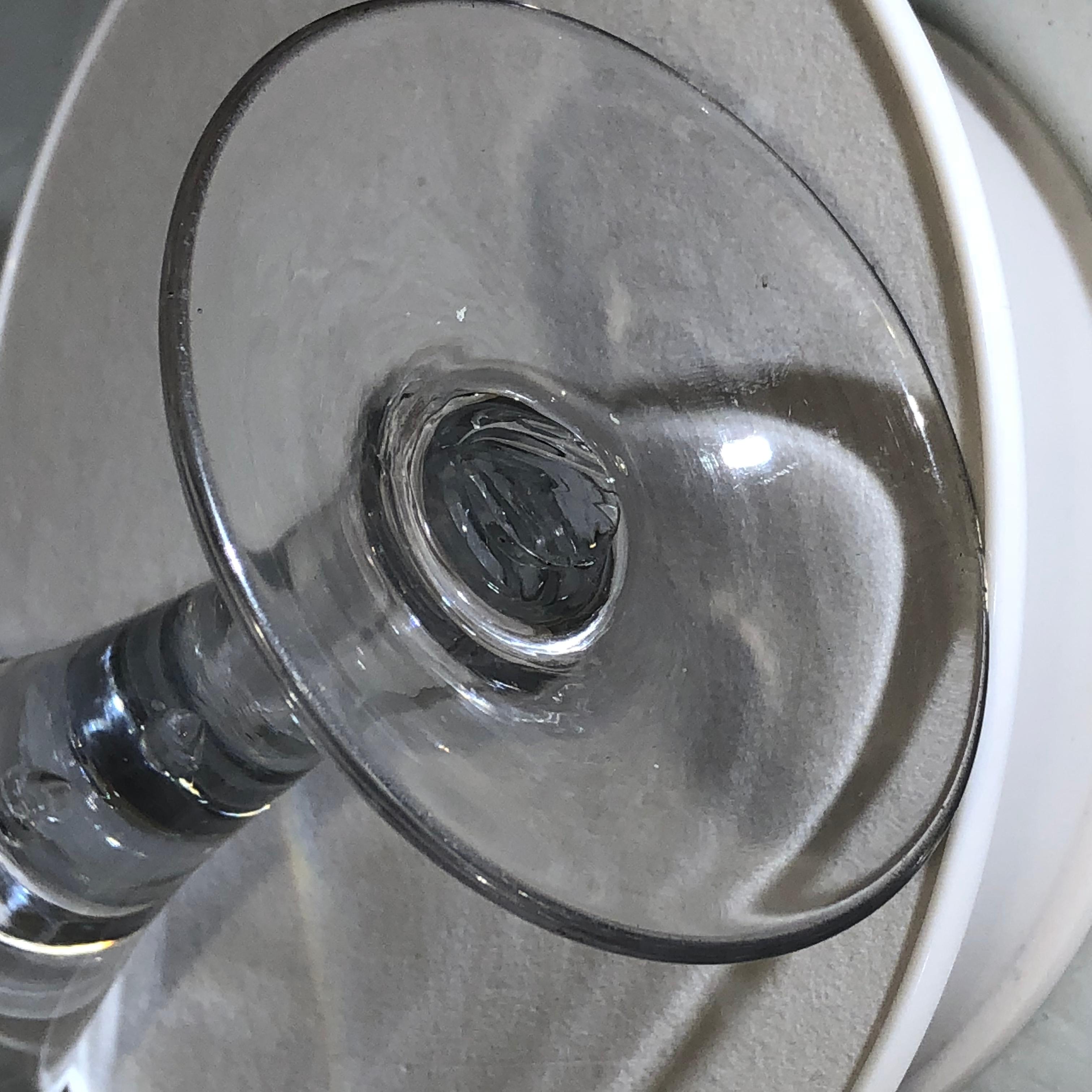 Antique Wine Drinking Glass With Air Bubble, 18th Century 2