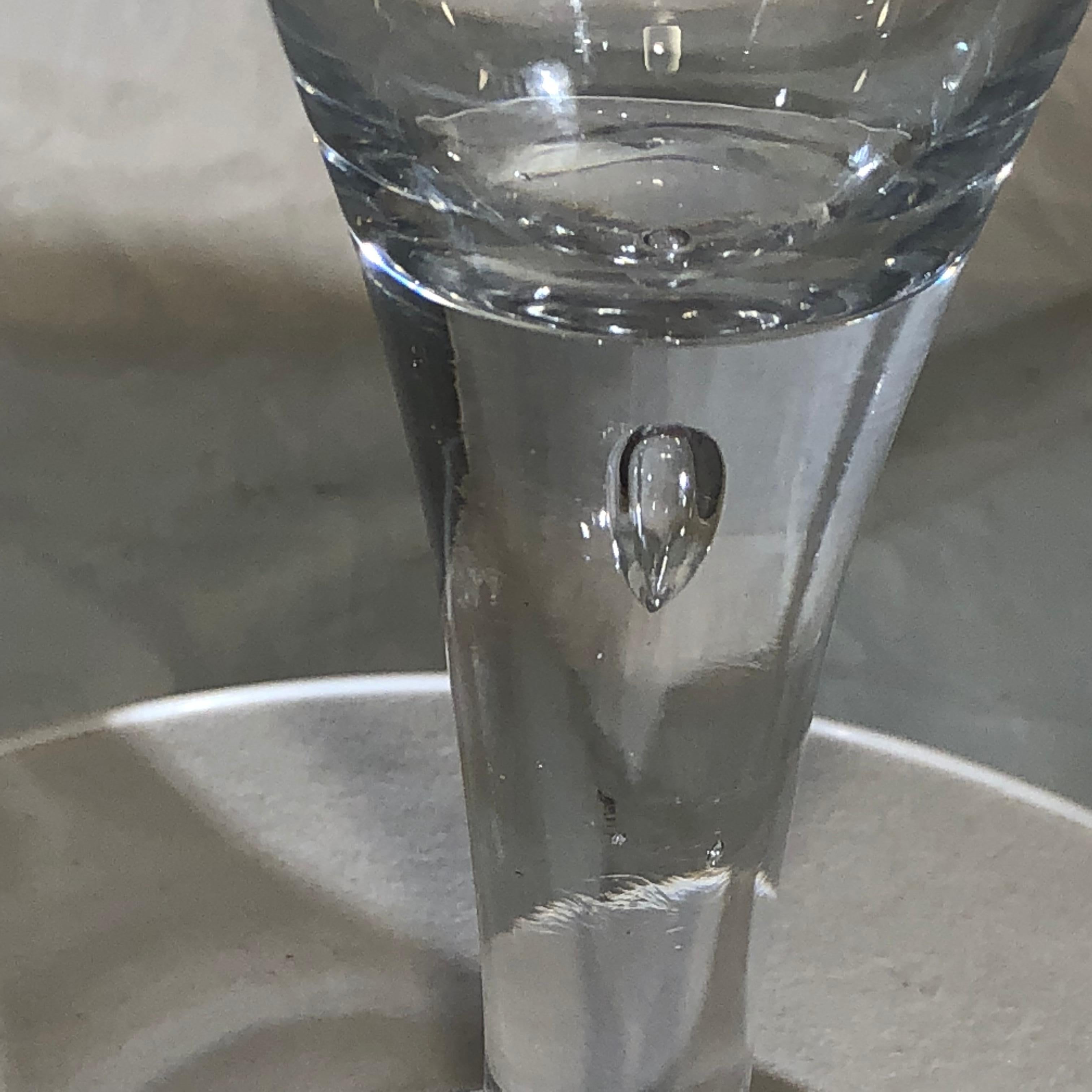 Antique Wine Drinking Glass With Air Bubble, 18th Century 3