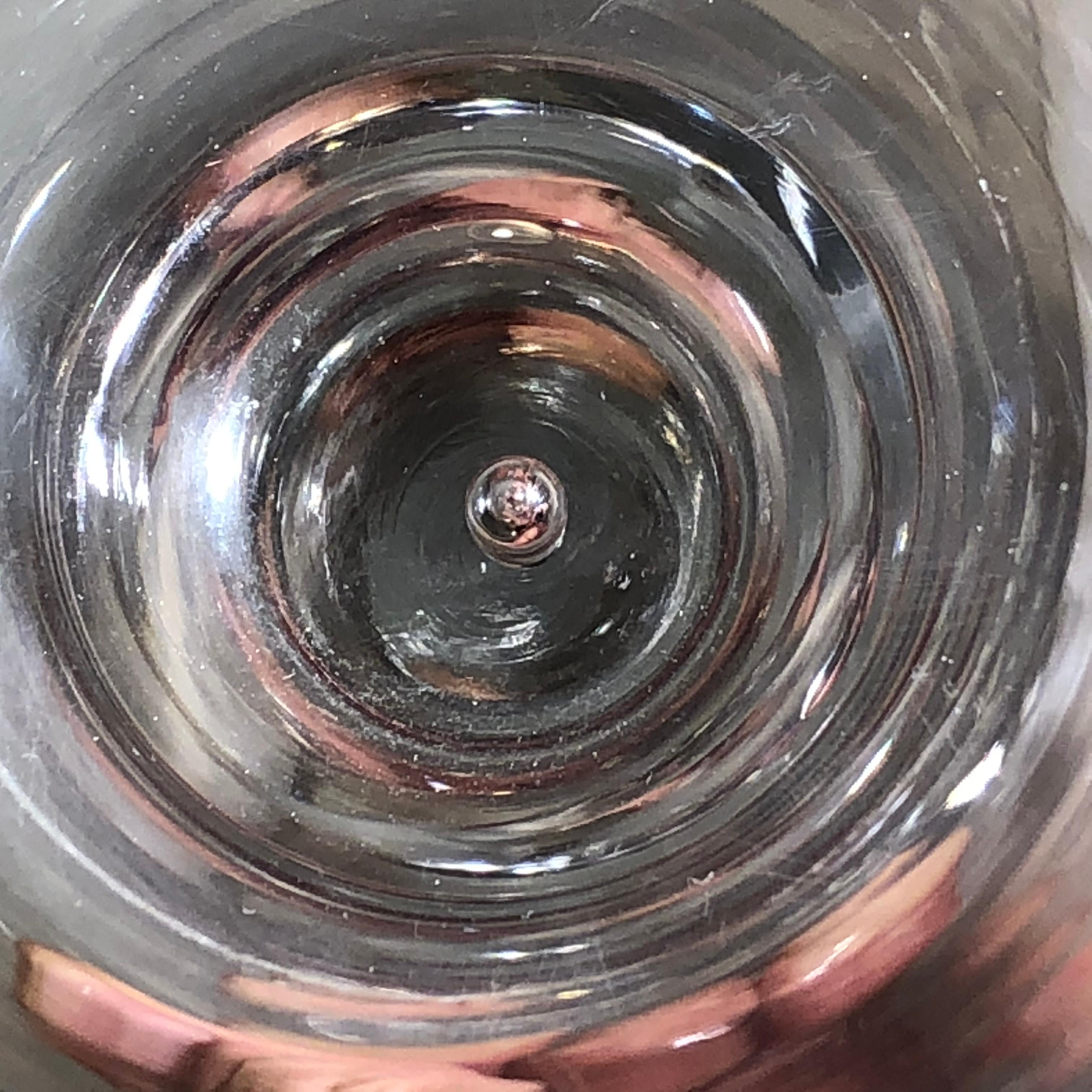 Antique Wine Drinking Glass With Air Bubble, 18th Century 6