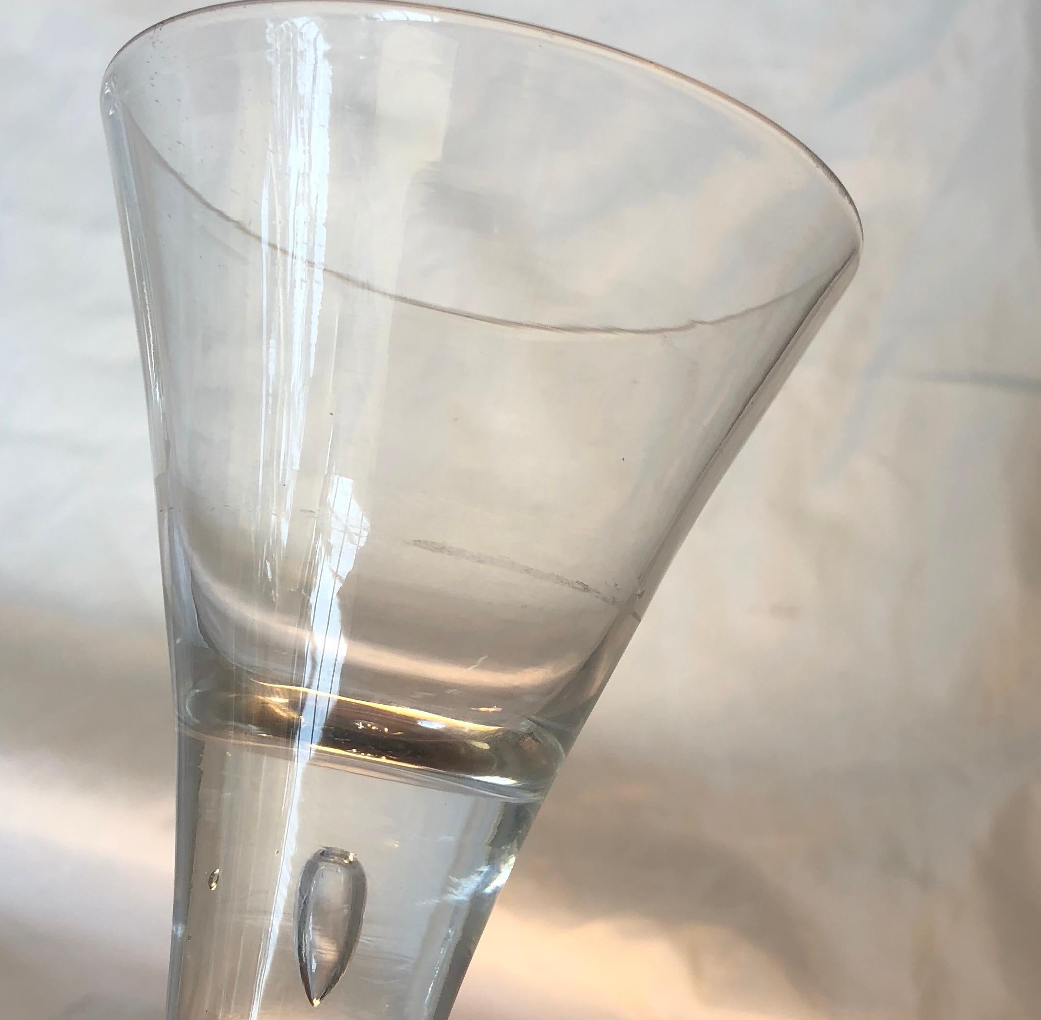 Antique Wine Drinking Glass With Air Bubble, 18th Century 9