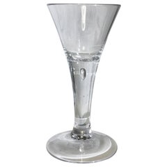 Antique Wine Drinking Glass With Air Bubble, 18th Century