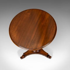 Antique Wine Table, English, Regency, Mahogany, Tripod, Side, circa 1830