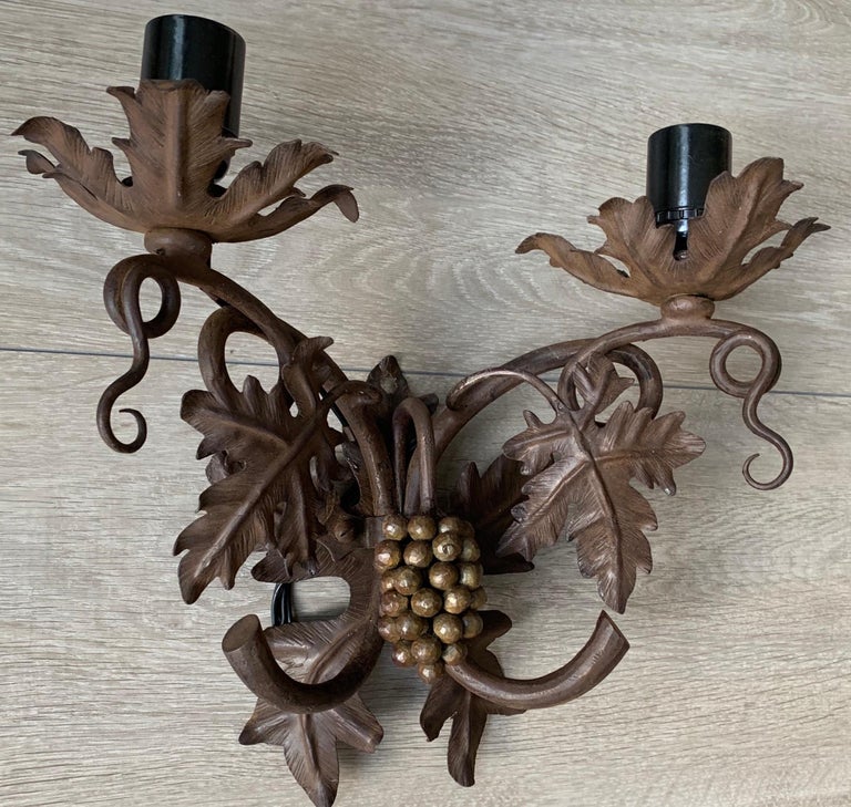 Rare and very well made Arts & Crafts work of lighting art.

If you are looking for an elegant wall sconce to grace a special space then this handcrafted fixture could be perfect for you. This rare and possibly unique design is all-handcrafted out