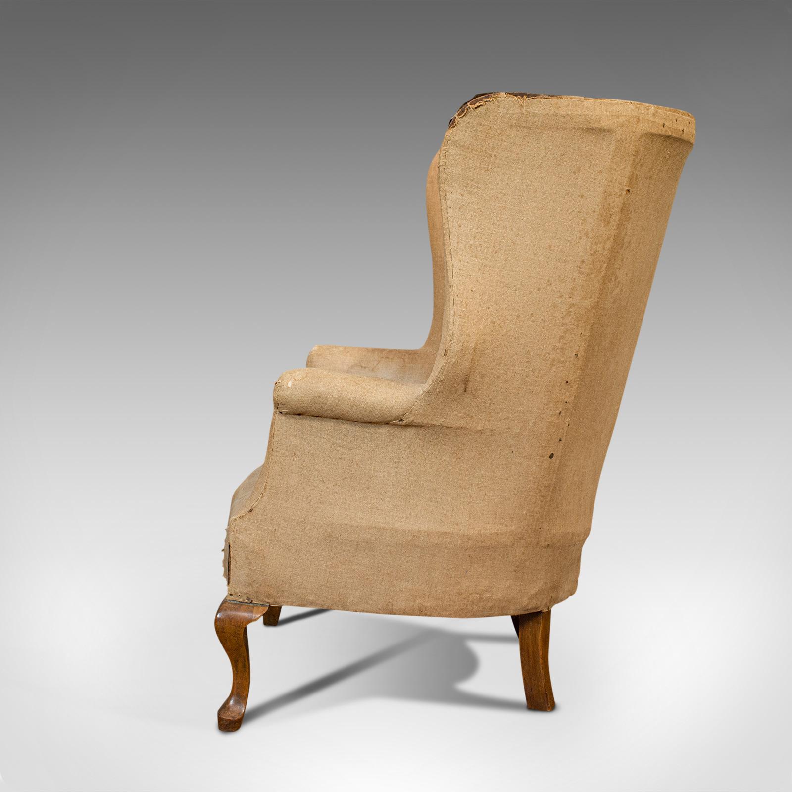 Antique Wing Armchair, English, Barrel-Back, Seat, Chair, Victorian, circa 1900 In Good Condition In Hele, Devon, GB