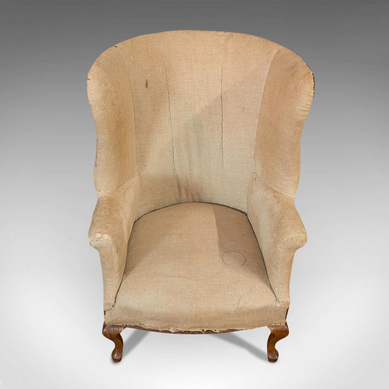 Antique Wing Armchair, English, Barrel-Back, Seat, Chair, Victorian, circa 1900 1