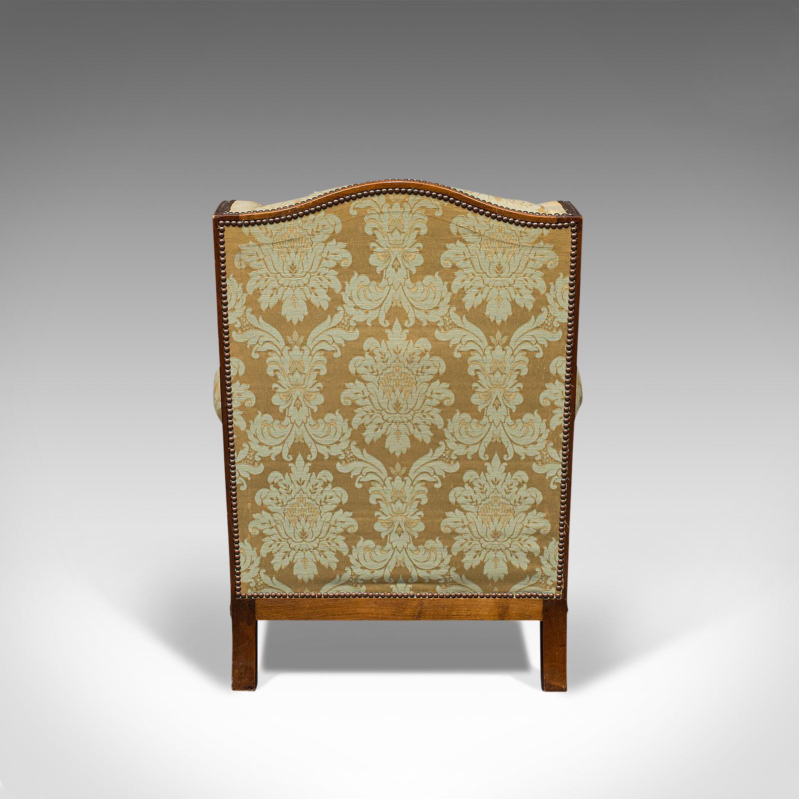 British Antique Wing-Back Armchair, English, Fireside, Lounge, Seat, Edwardian, 1910