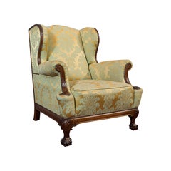 Antique Wing-Back Armchair, English, Lounge, Fireside, Seat Edwardian circa 1910