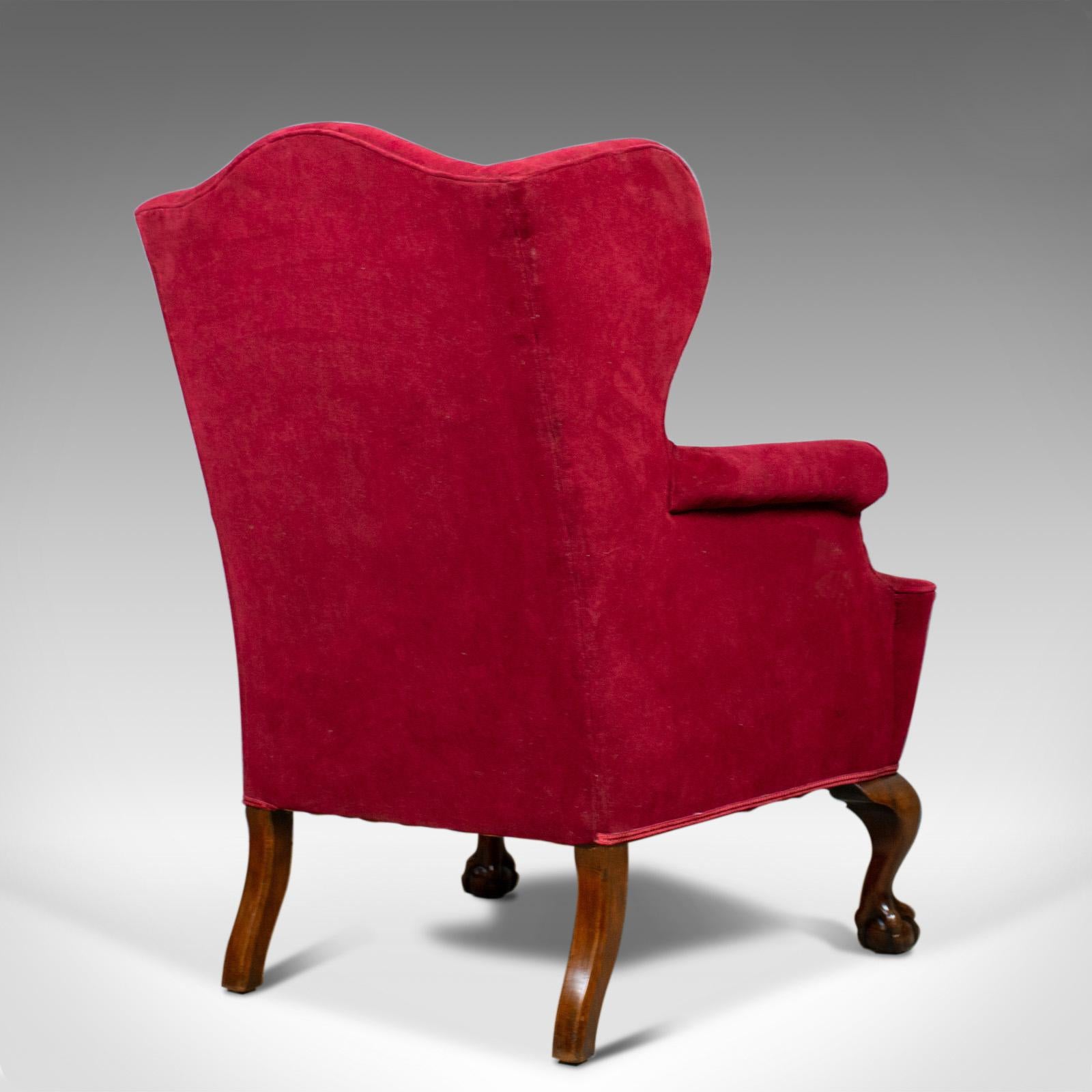 19th Century Antique, Wing Back Armchair, English, Late Victorian, Chair, circa 1900