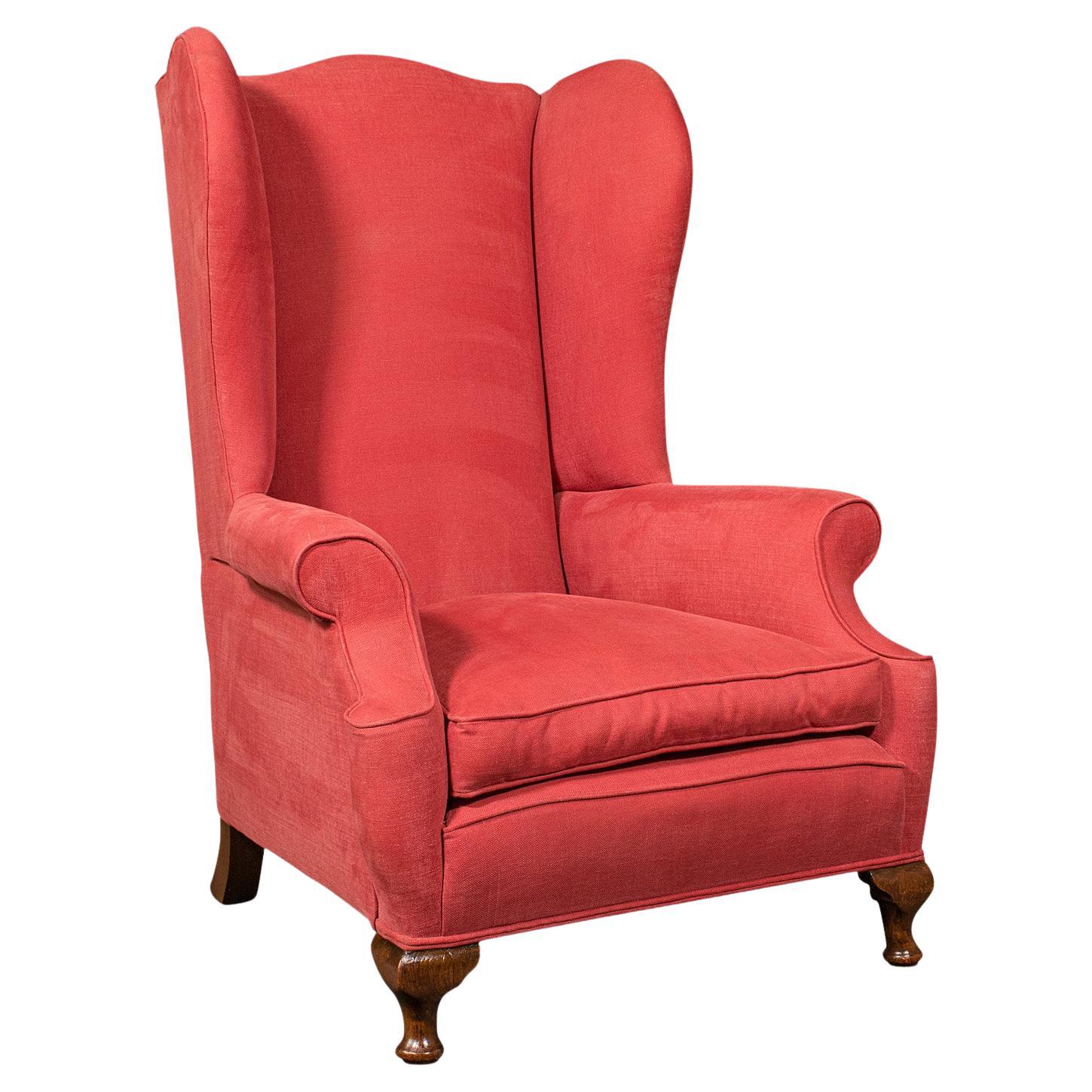 Antique Wing Back Chair, Victorian, Green Velvet, circa 1850 at 1stDibs