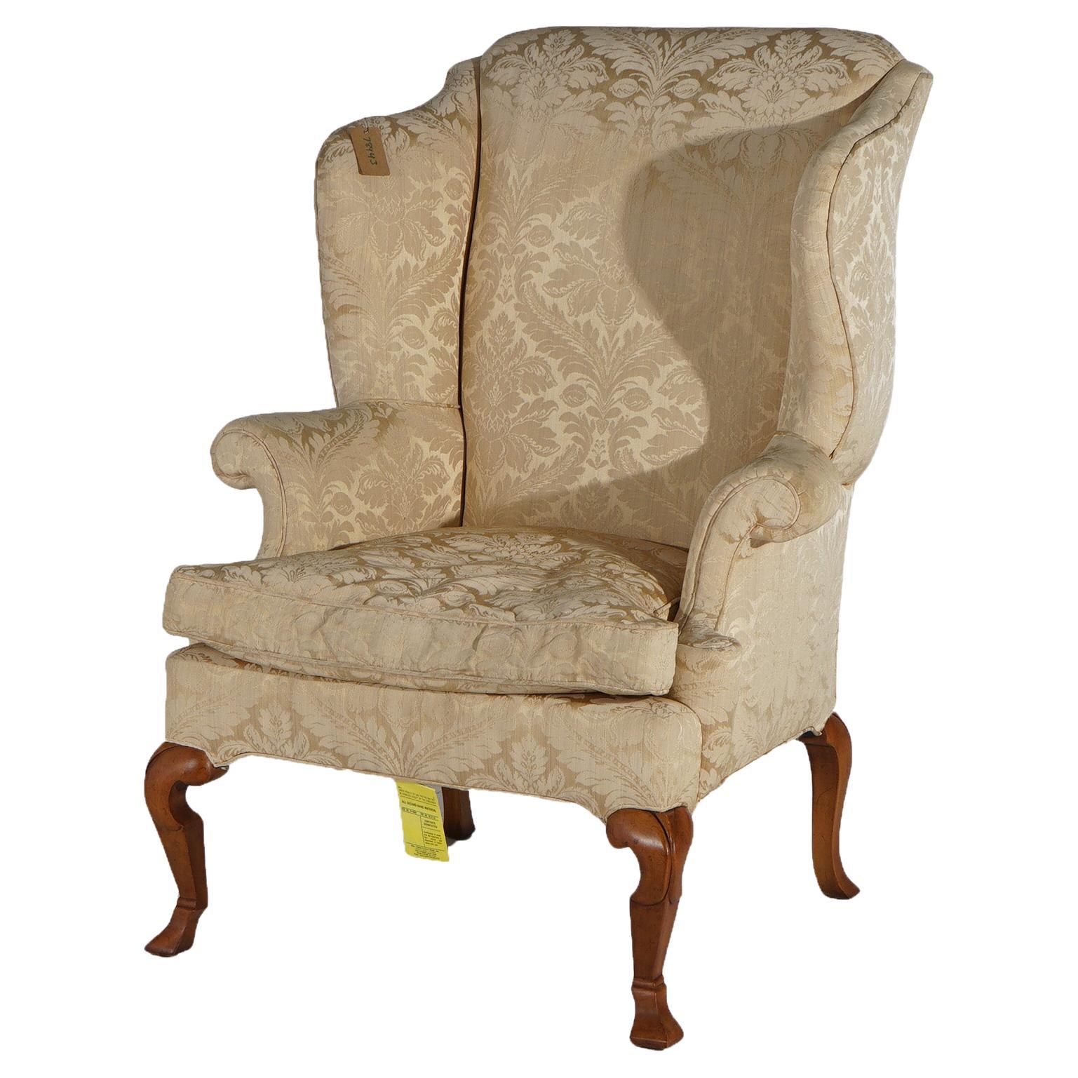 Antique Wing Back Chair with Feather Cushion Seat C1930