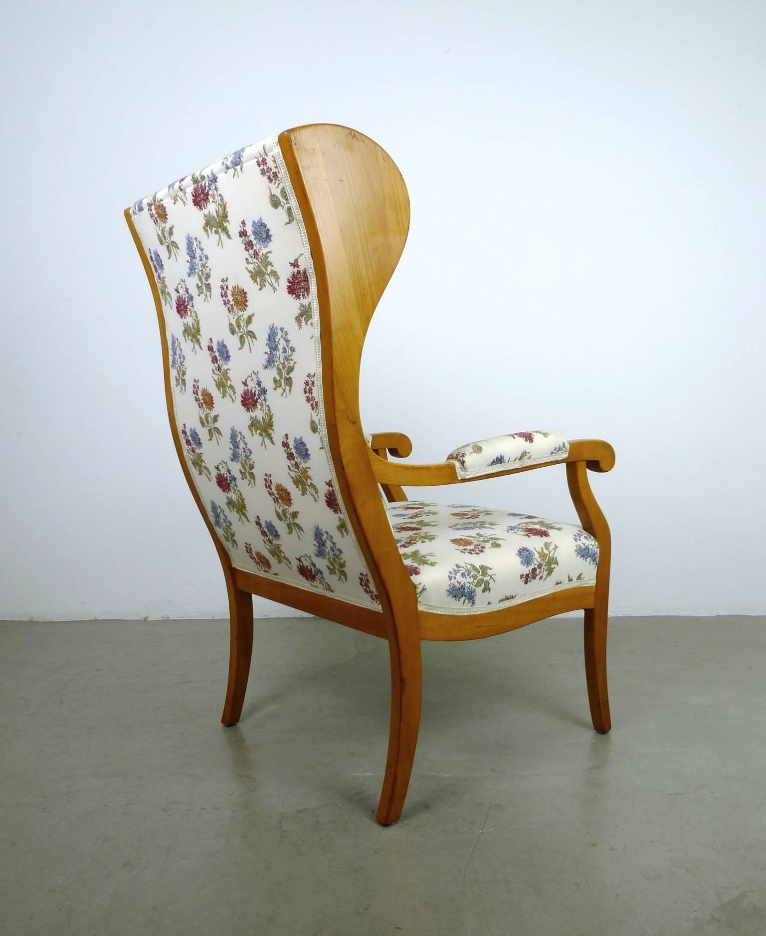 20th Century Antique Wingback Chair in Cherry, Germany, 1900 For Sale