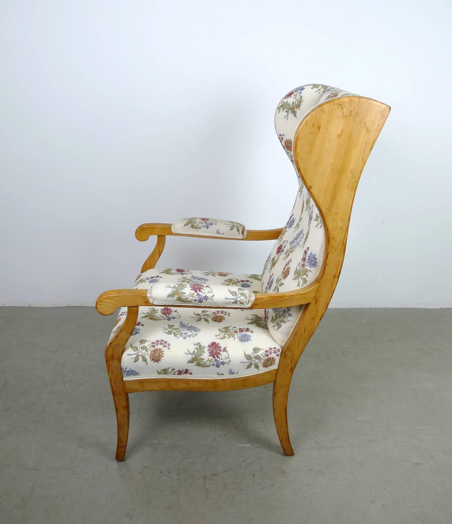 Antique Wingback Chair in Cherry, Germany, 1900 For Sale 1