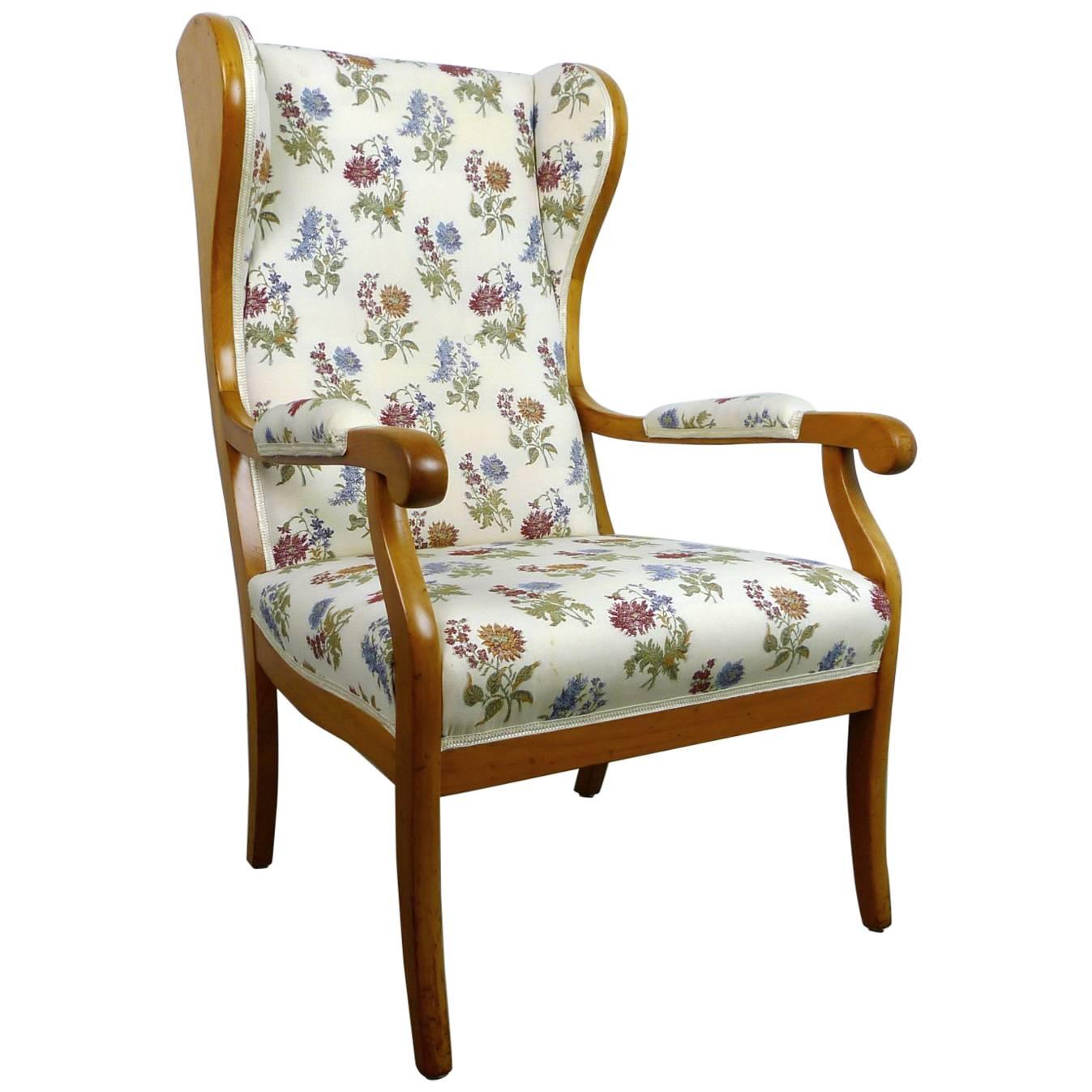 Antique Wingback Chair in Cherry, Germany, 1900 For Sale