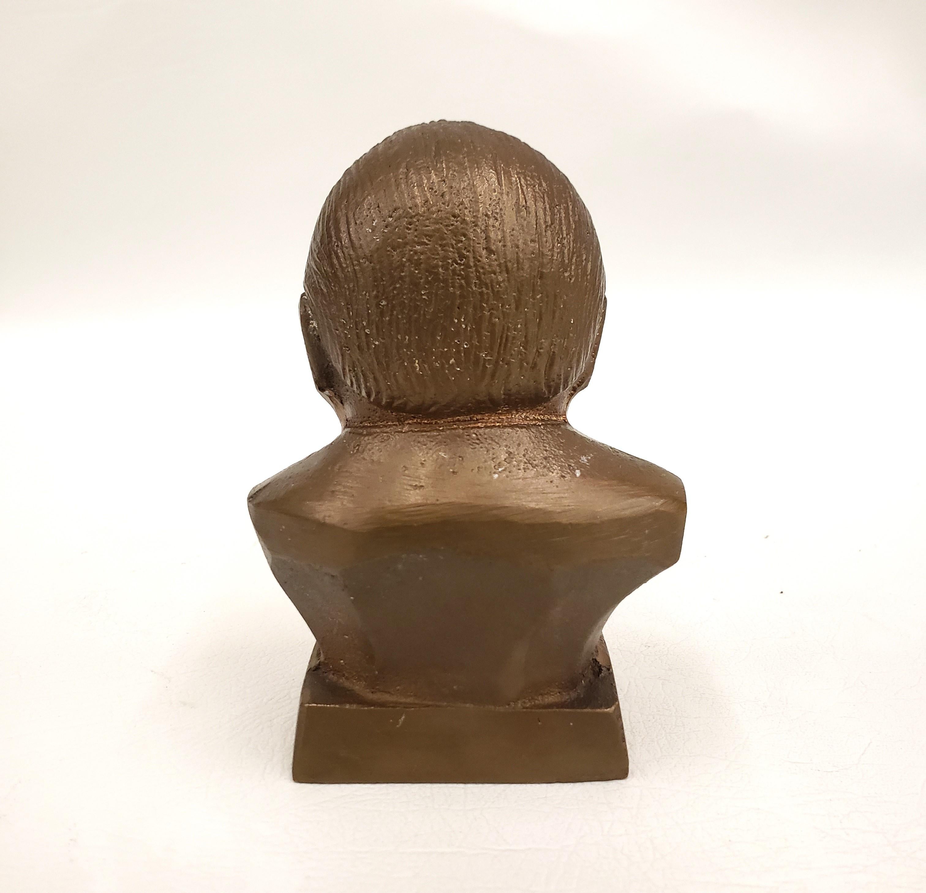 Cast Antique Winston Churchill Solid Bronze Bust or Sculpture For Sale