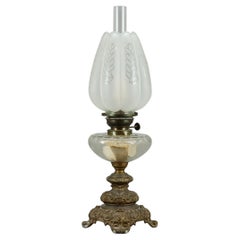 LAMP antique avec électrique  Plug-in  Coupe en bronze et verre Art Déco