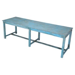 Antique Wisconsin Painted Farm Table Comfortably Seats 8 to 10 People Unrestored