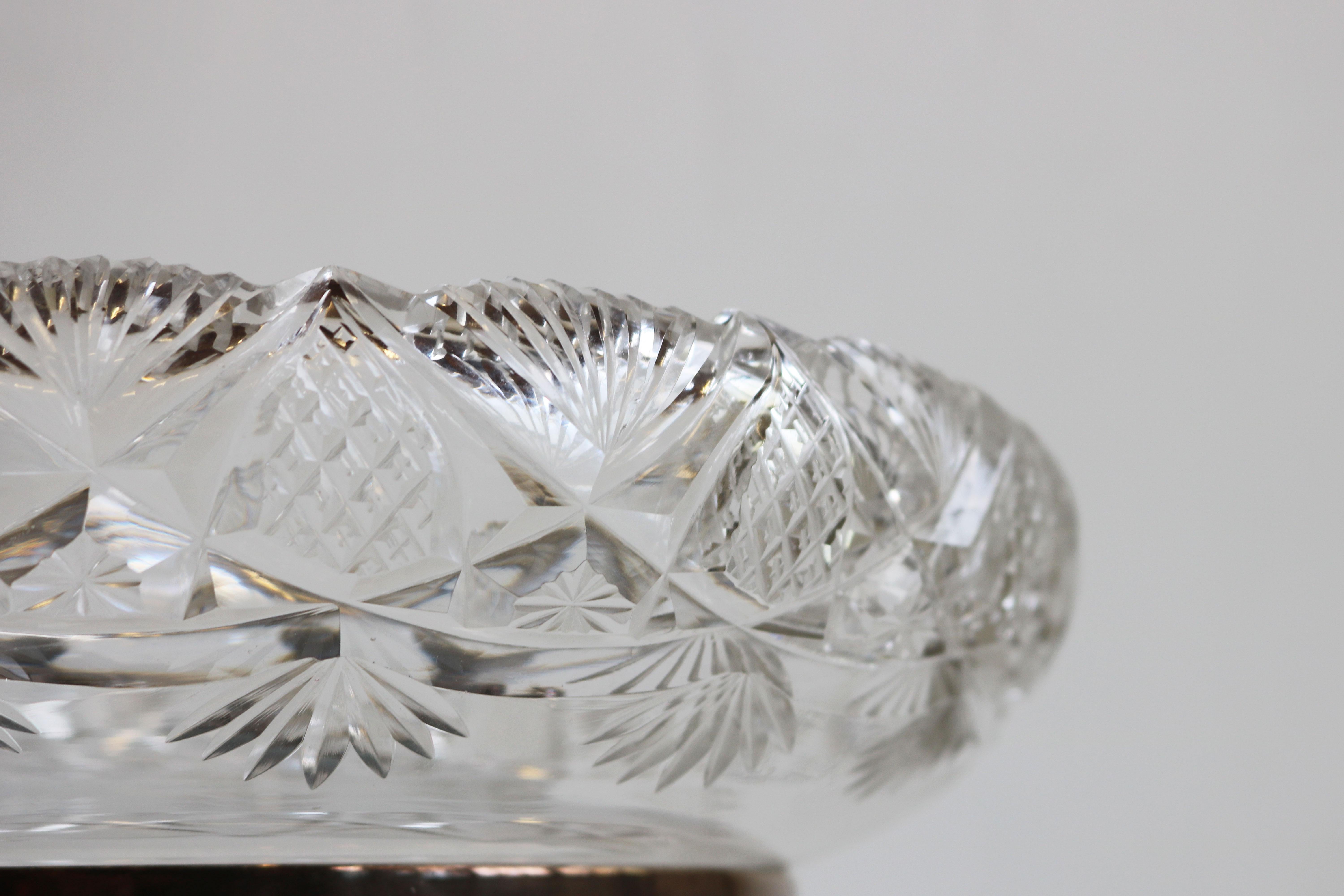 Centro de mesa antiguo WMF Art Nouveau Cristal plateado Renacimiento egipcio en venta 2