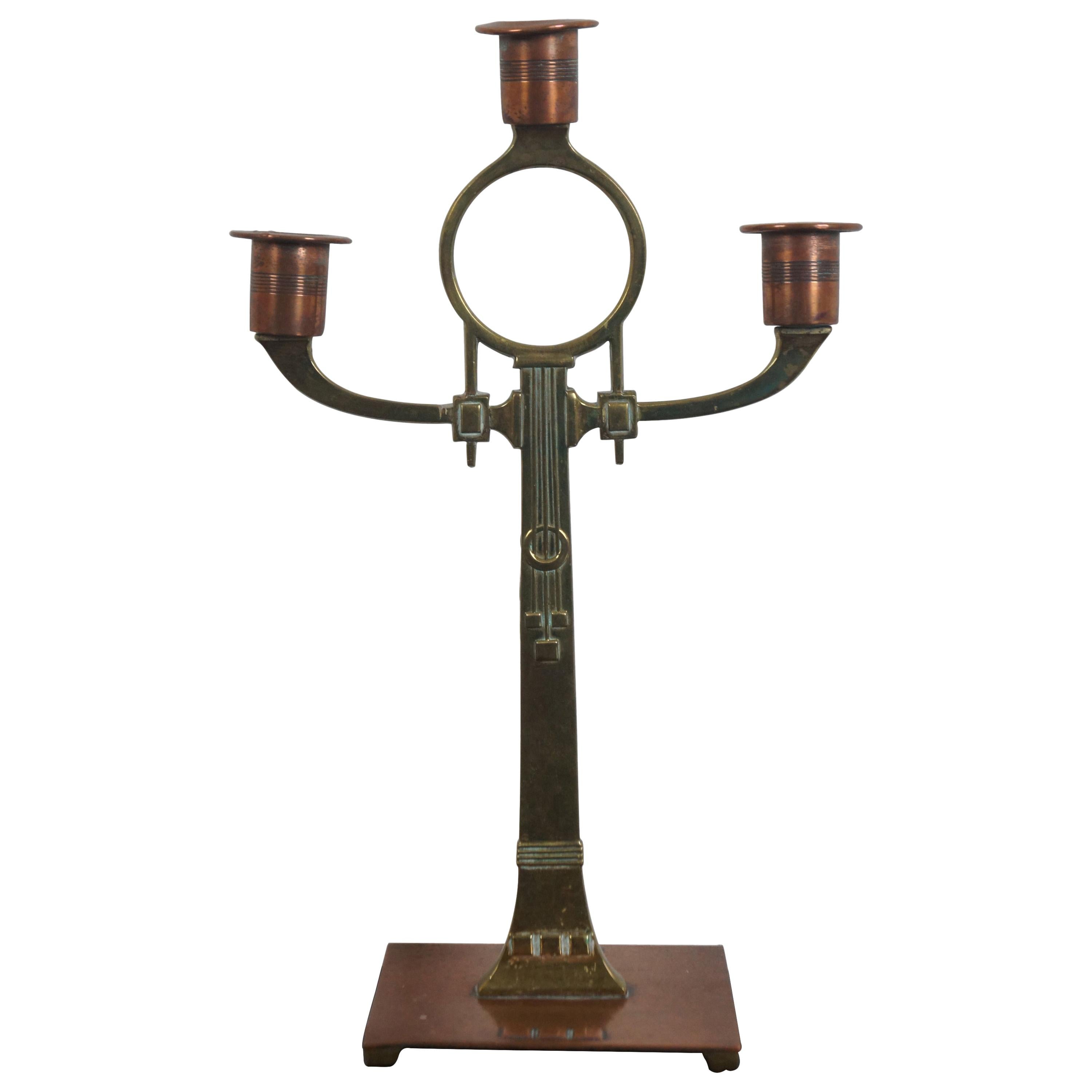 Antique WMF Art Nouveau Copper Brass Candlestick Aesthetic Candelabra Jugendstil