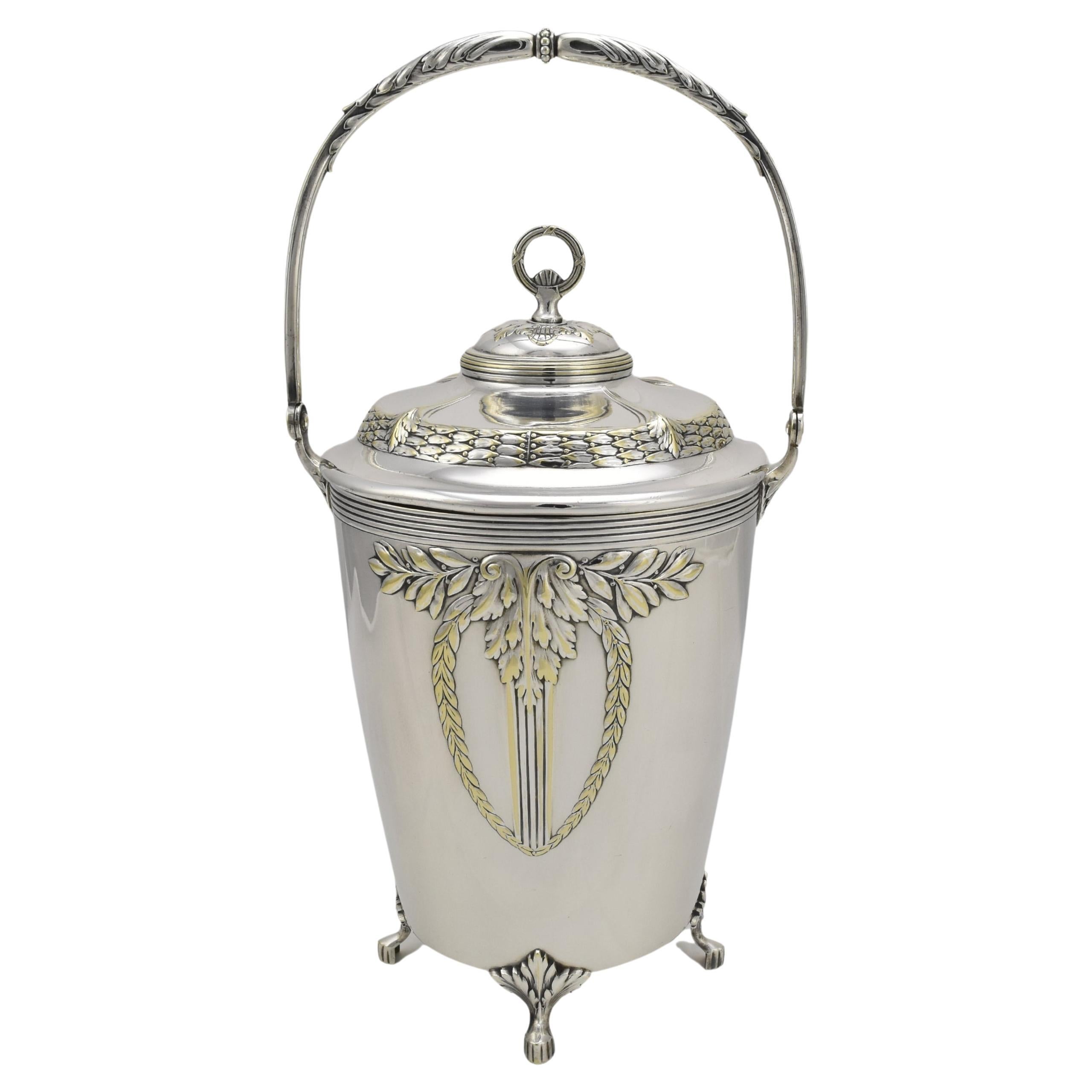 Antikes WMF Art Nouveau Empire-Muster-Geschirrgefäßglas Barrel oder Eiswürfelkübel Bucket, WMF im Angebot