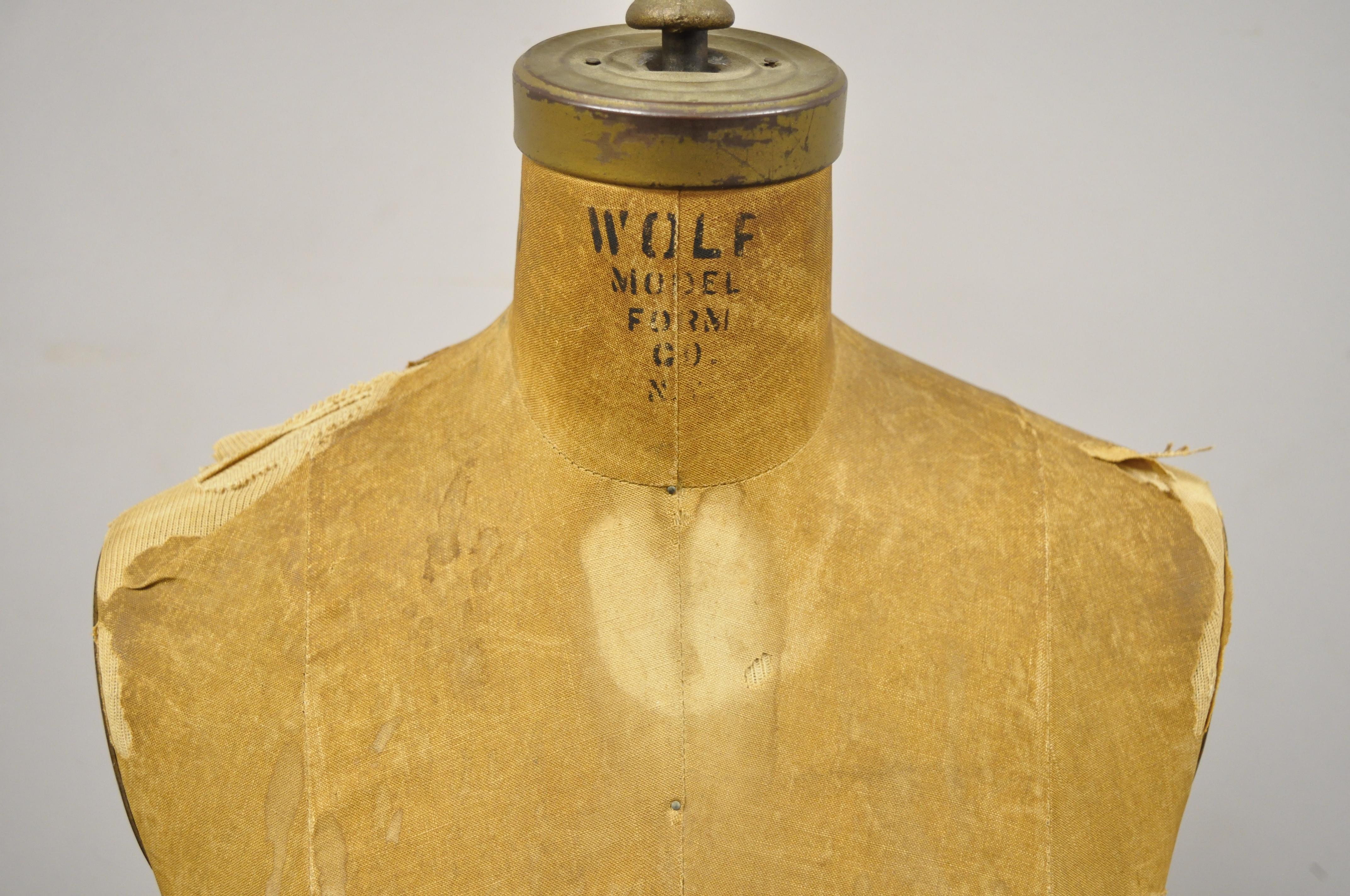 Antique Wolf Model 1960 Womens Cast Iron Cage Dress Form Size 10 2