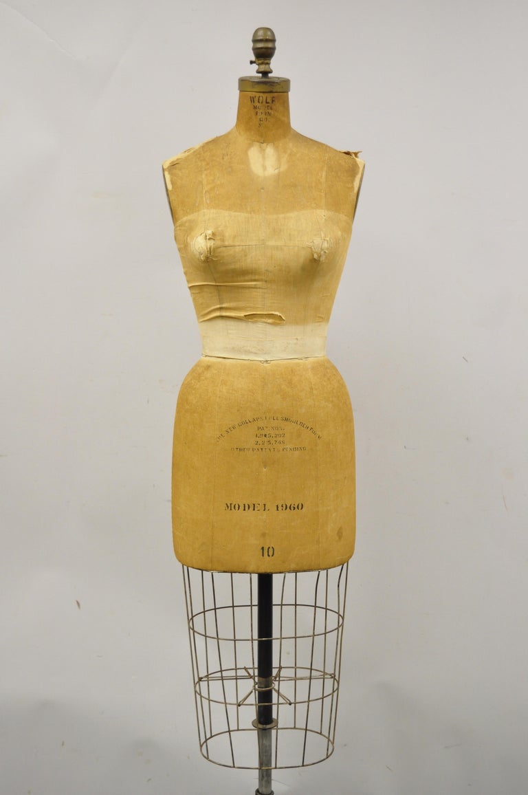 Antique Wolf Model 1960 Womens Cast Iron Cage Dress Form Size 10 at 1stDibs
