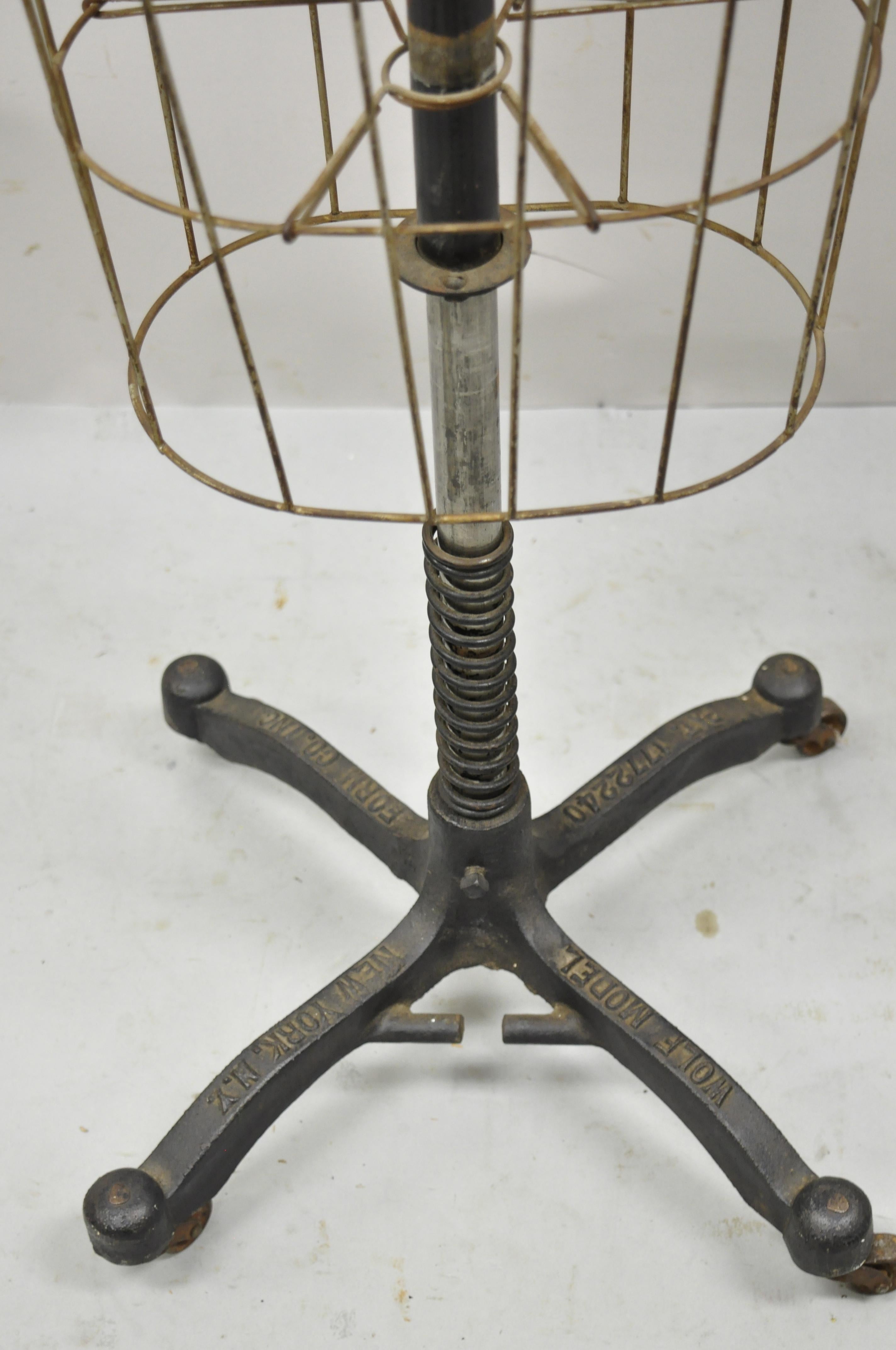 North American Antique Wolf Model 1960 Womens Cast Iron Cage Dress Form Size 10