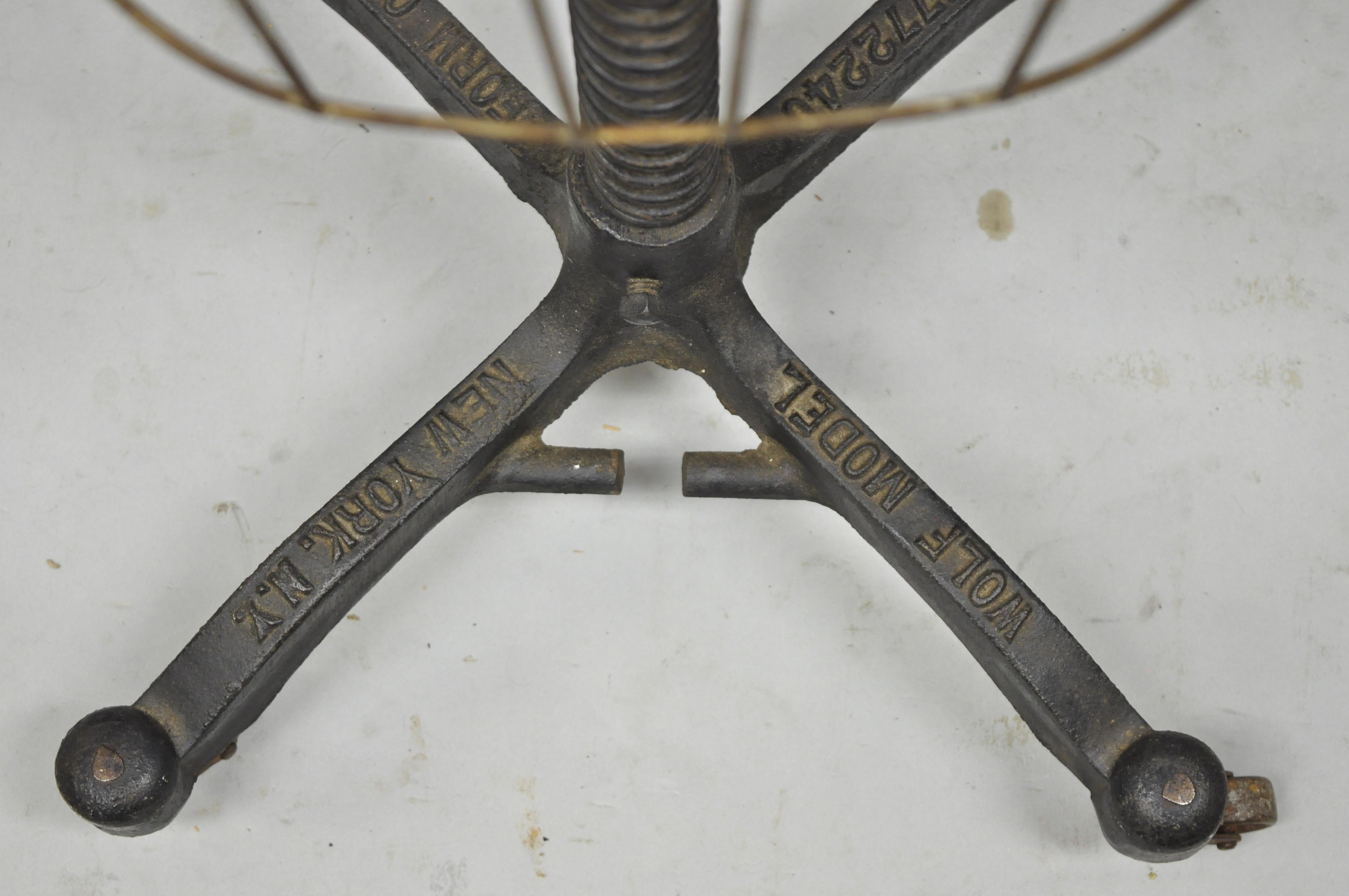 Antique Wolf Model 1960 Womens Cast Iron Cage Dress Form Size 10 In Good Condition In Philadelphia, PA