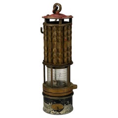 Lampada di sicurezza antica Wolfe & Co. New York, lampada per minatori, XIX sec.