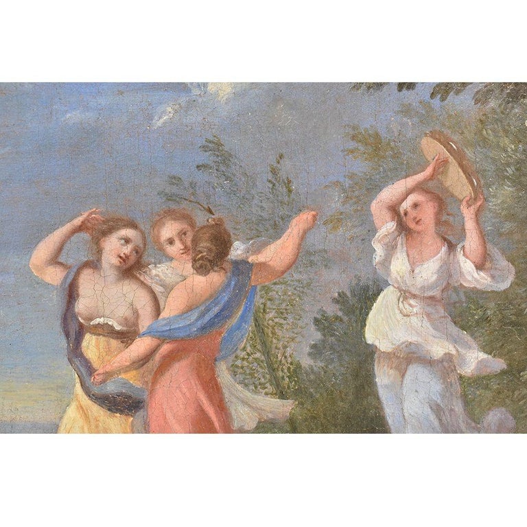 Antique Woman Painting, Muses Dancing, Oil Painting on Canvas, XVIII ...