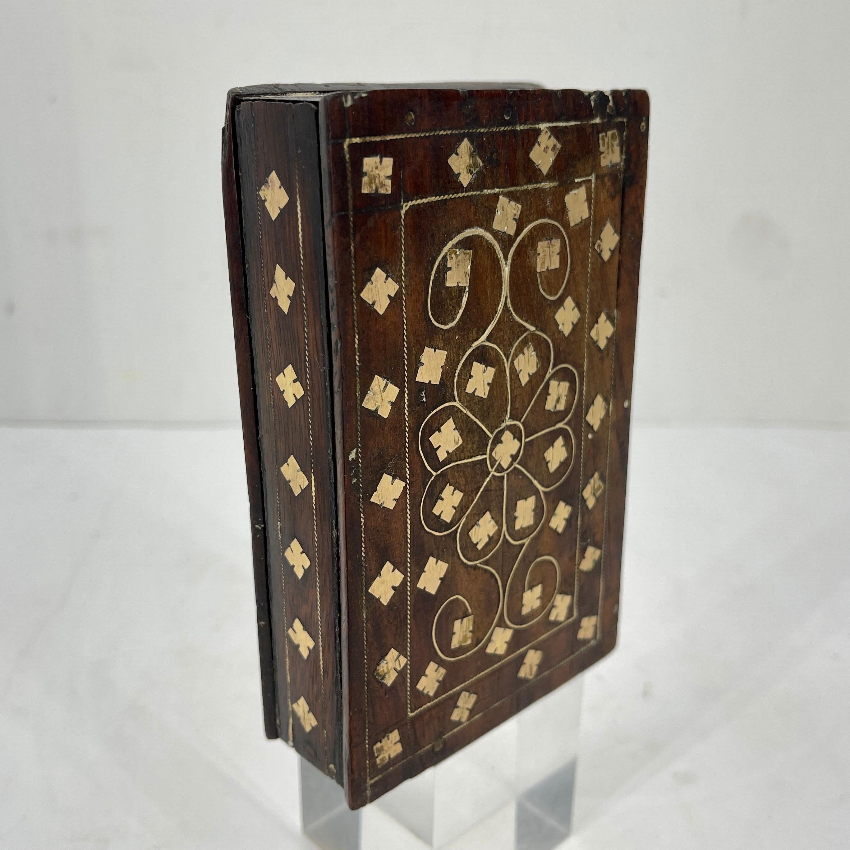 Antique Wood and Brass Faux Book with Hidden Compartment In Good Condition In Haddonfield, NJ
