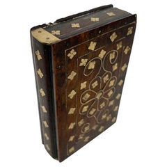 Antique Wood and Brass Faux Book with Hidden Compartment