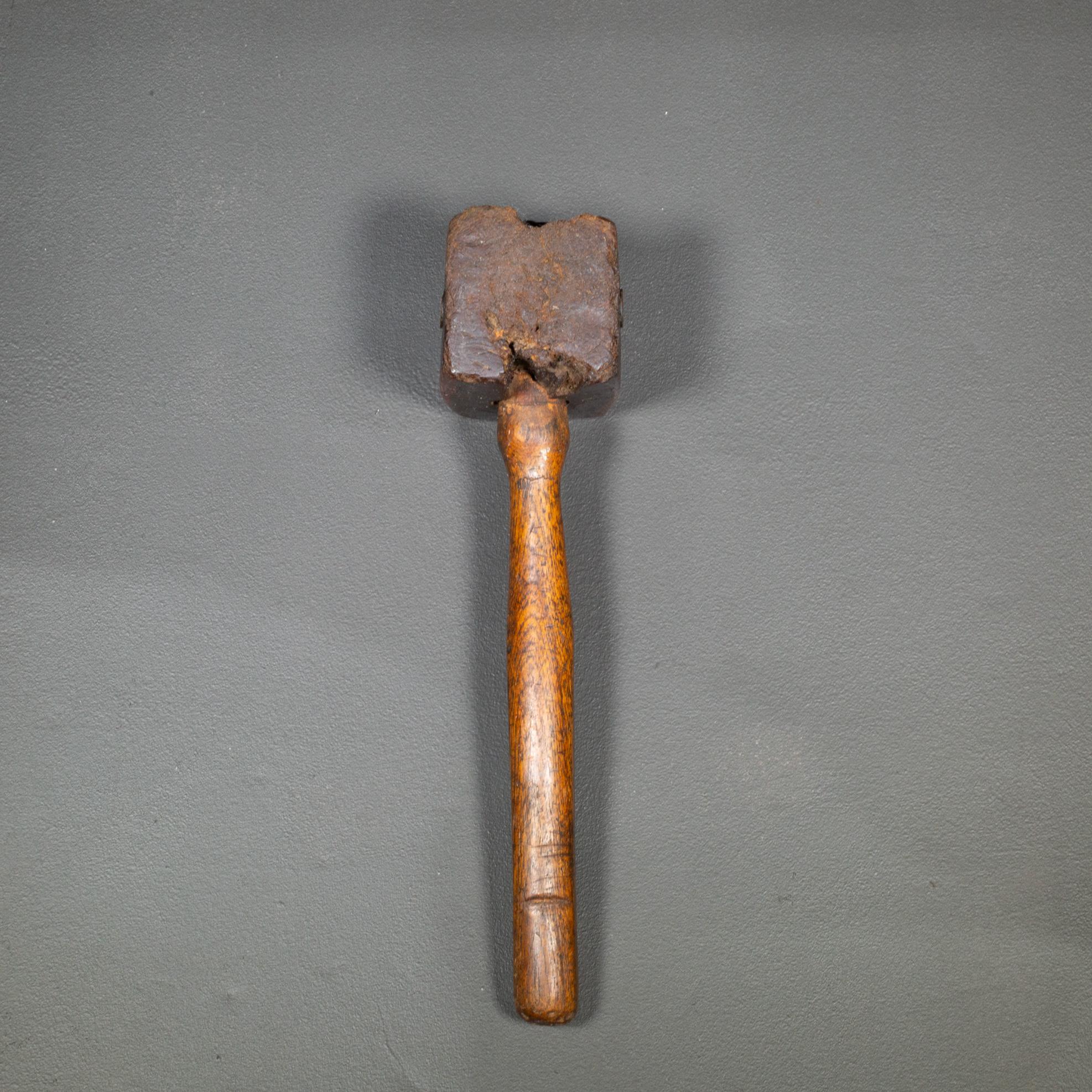 Antique Wood and Brass Mallet c.1863-1925 In Good Condition In San Francisco, CA