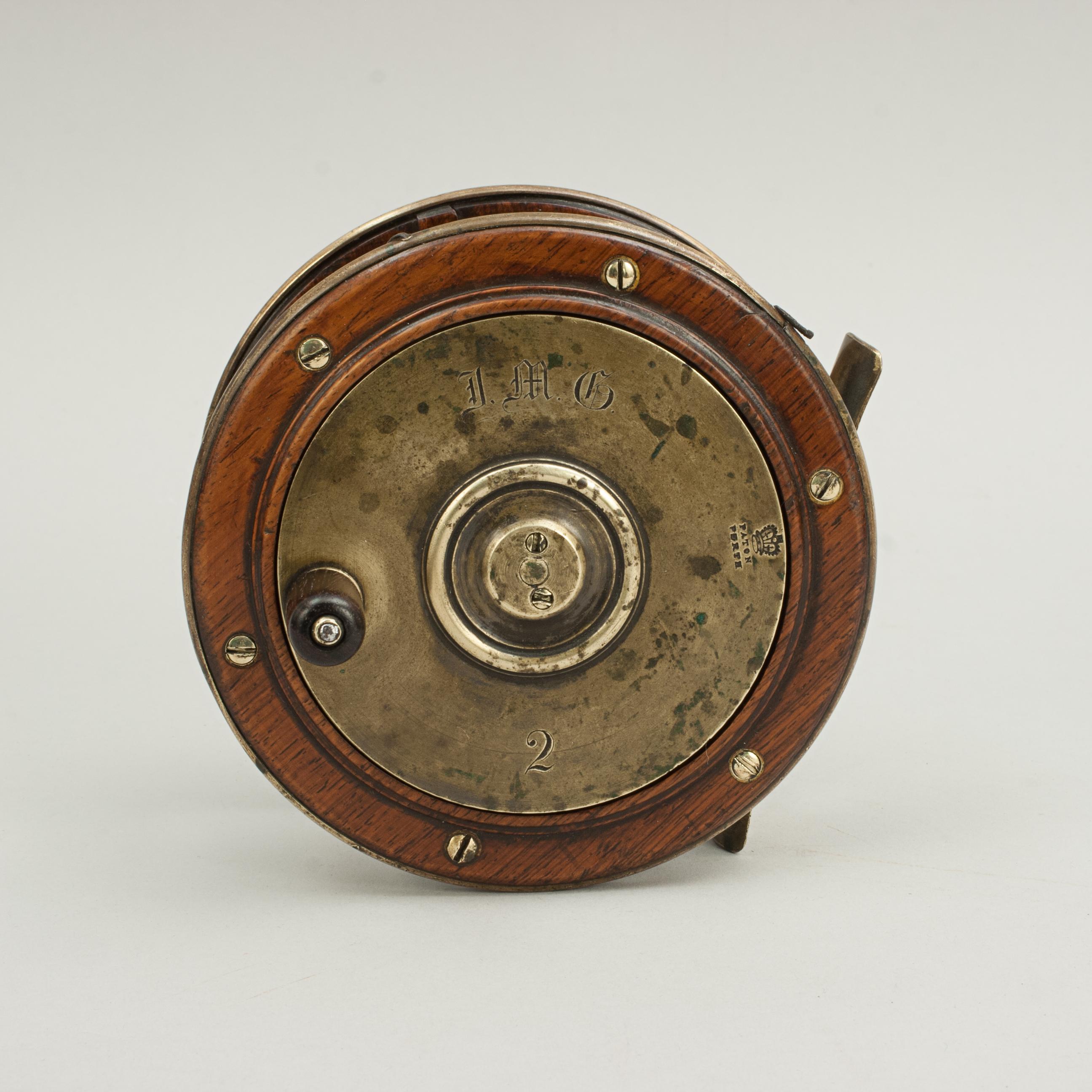 Antique Wood and Brass Salmon Fly Fishing Reel For Sale at 1stDibs