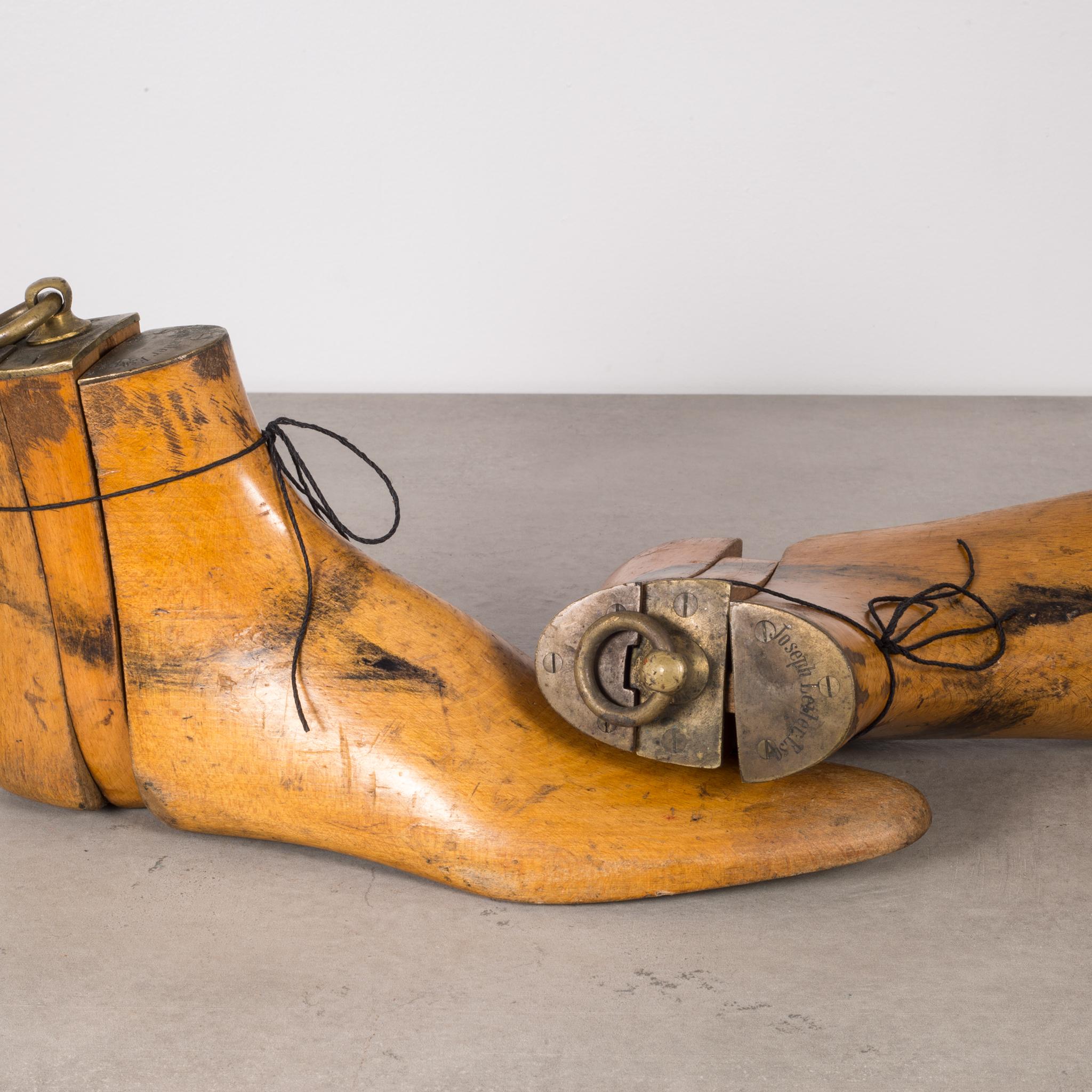 Antique Wood and Bronze Shoe Last, circa 1920 2