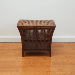Antique Wood and Cane Hamper Storage