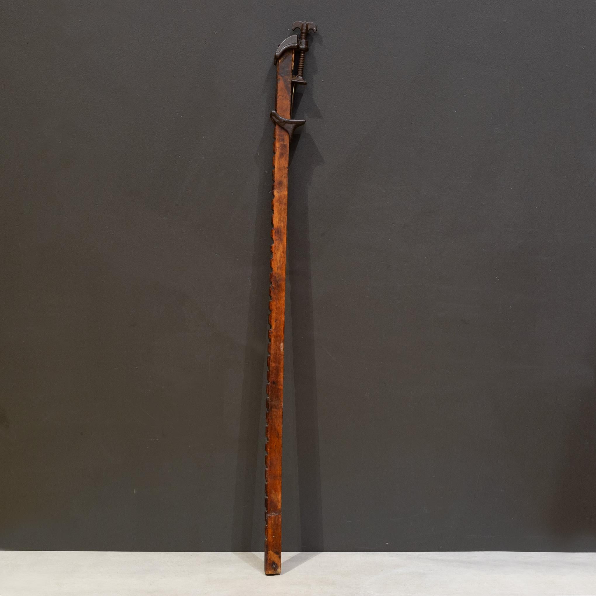 Industrial Antique Wood and Cast Iron Clamp c.1800-1920