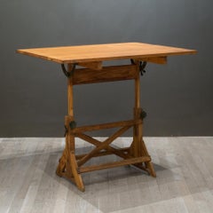 Antique Wood and Cast Iron Drafting Table c.1930