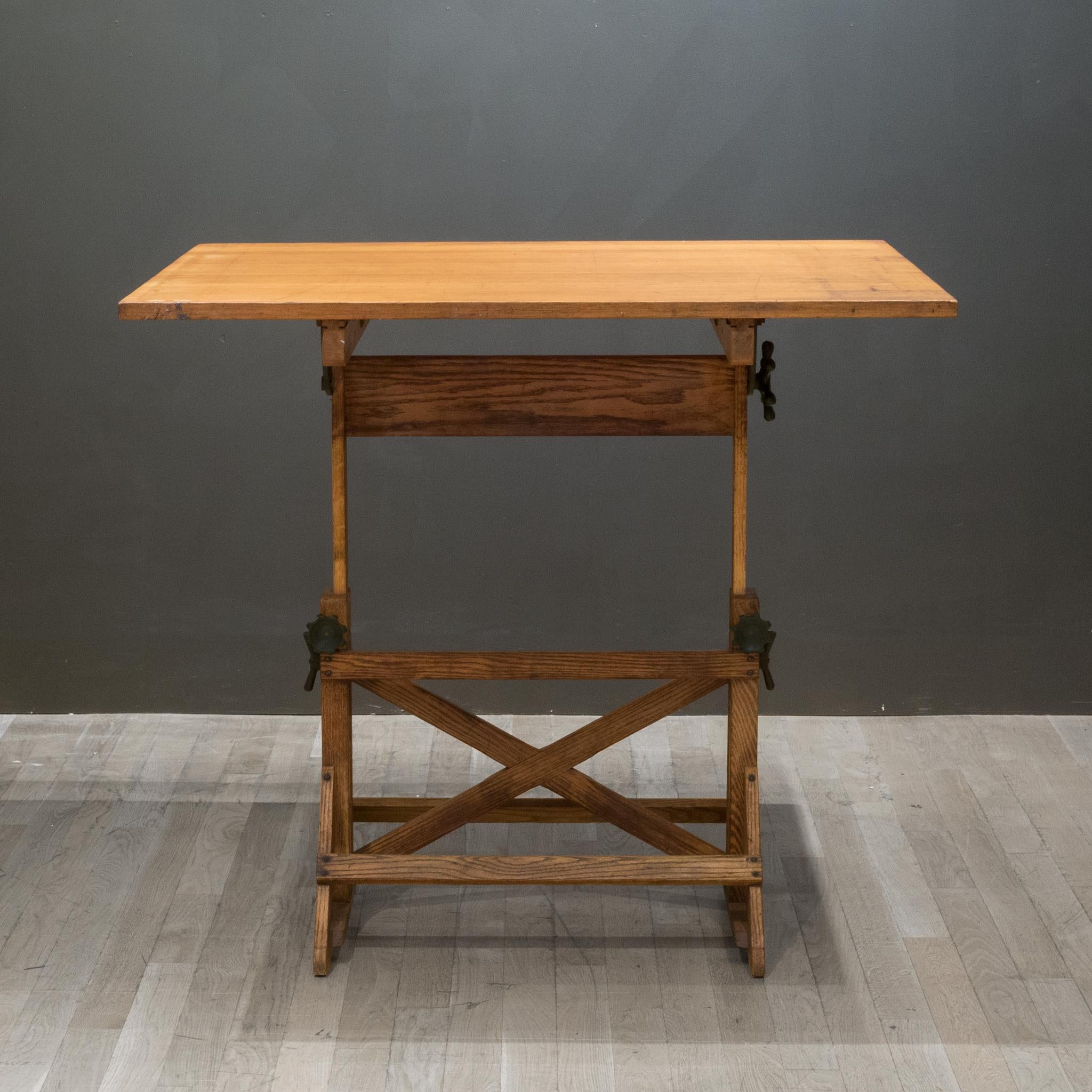 Antique Wood and Cast Iron Drafting Table c.1930 In Good Condition In San Francisco, CA
