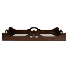 Antique Wood and Glass Serving Tray, Early 20th Century, France