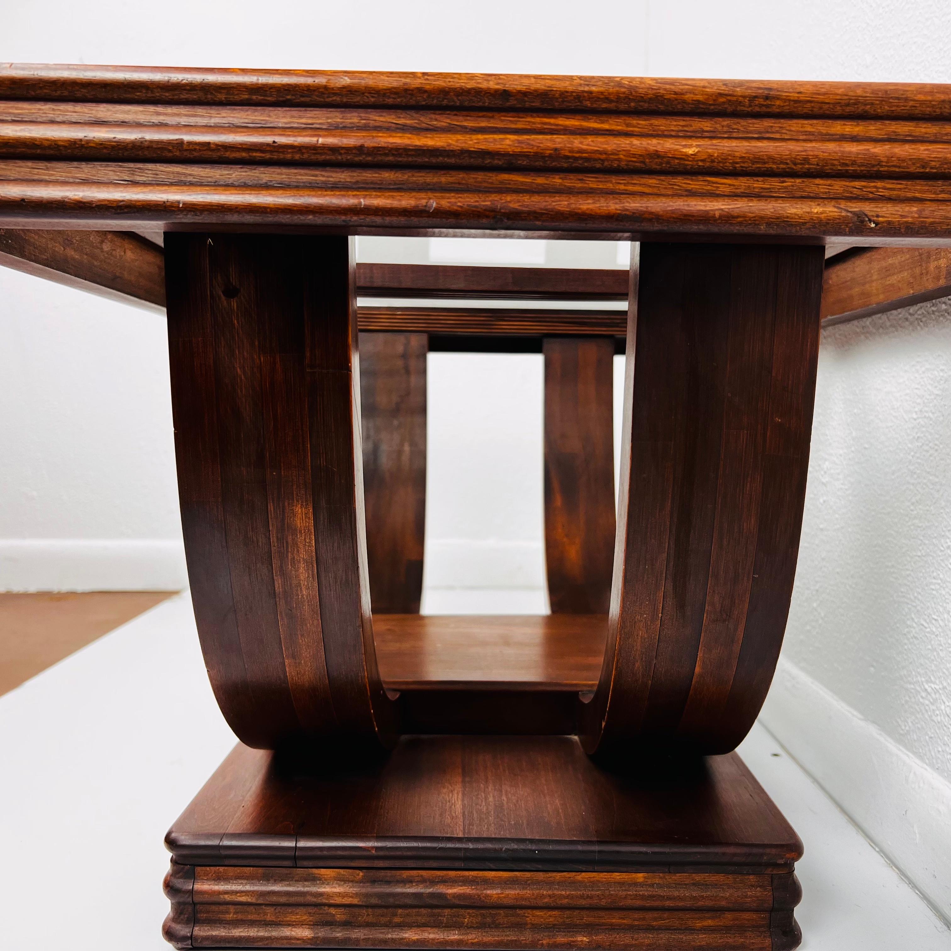 Antique Wood Art Deco Coffee Table 3