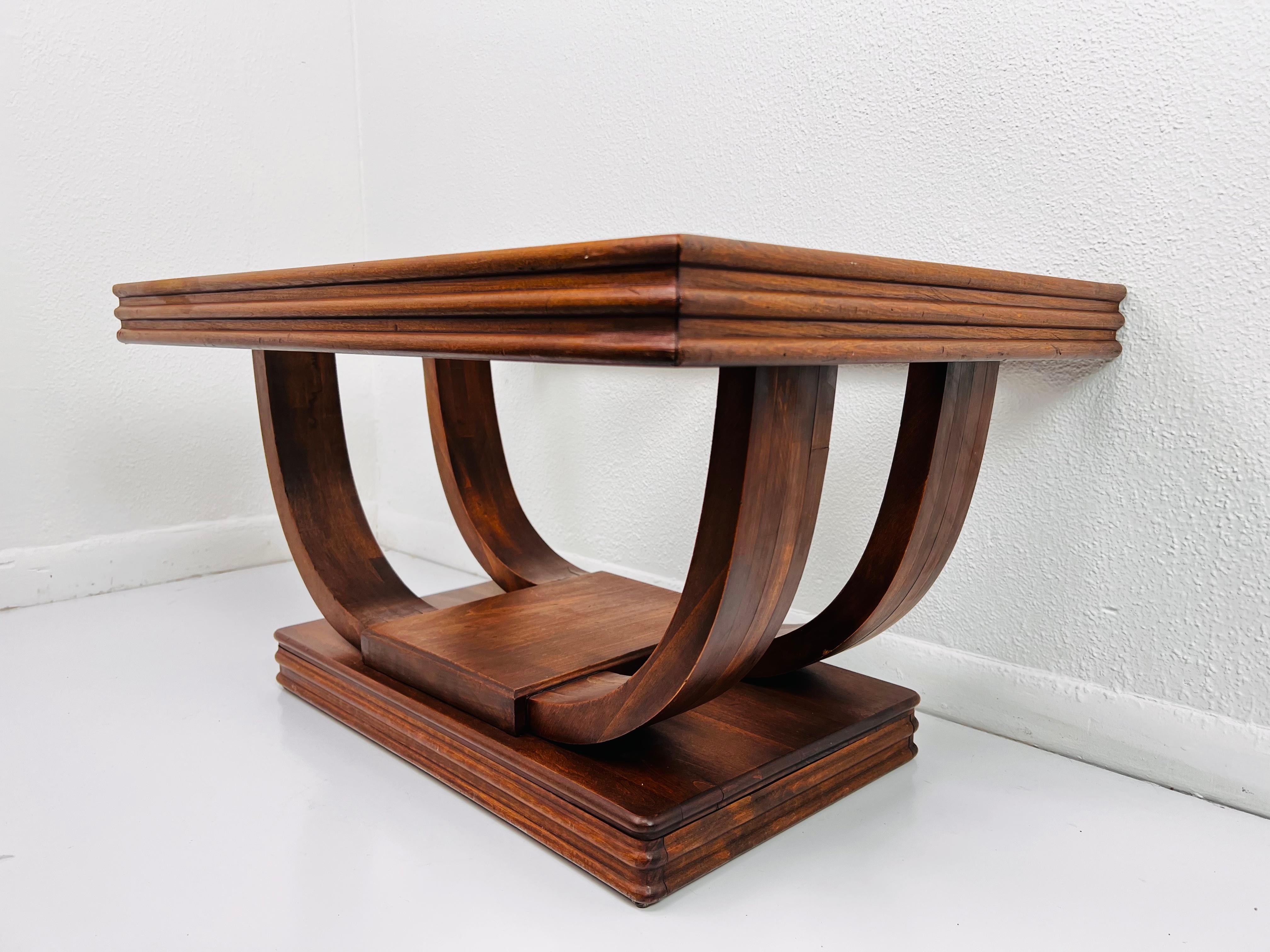 Antique Wood Art Deco Coffee Table 5