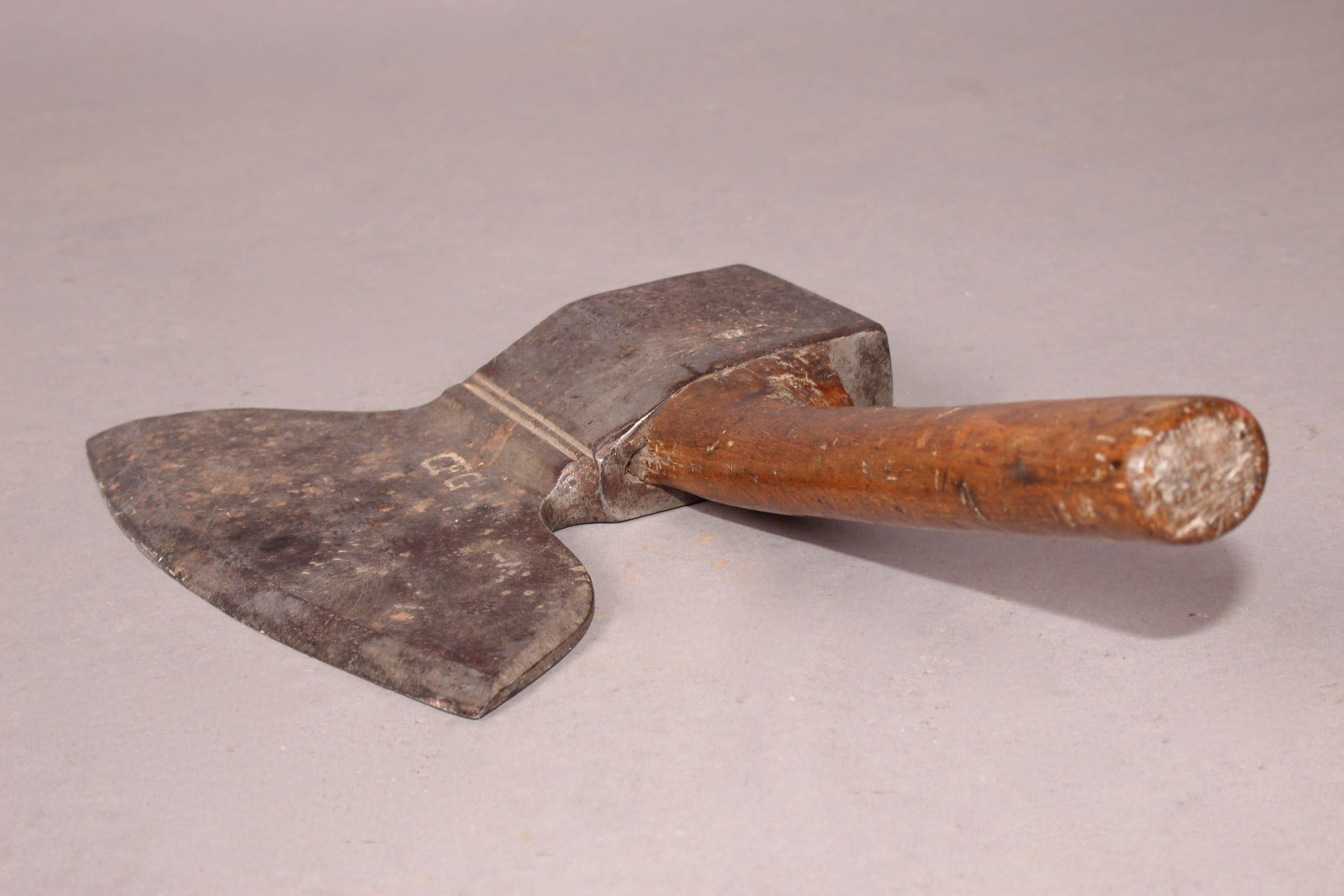 Antique wood ax.