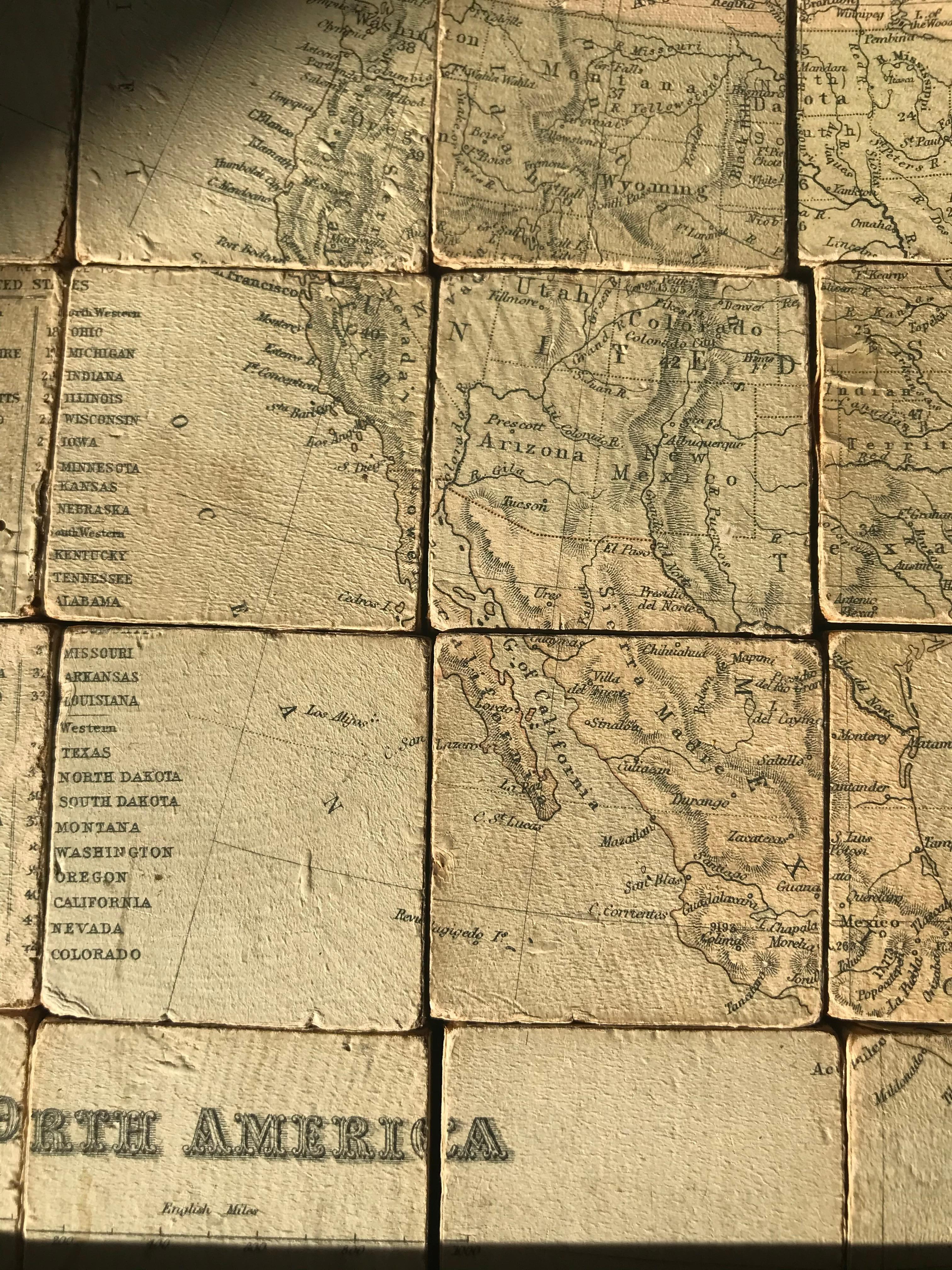 Antique Wood Block Map Puzzle 3