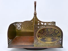 Antique Wood Brass & Bronze Rotating Art Nouveau Centerpiece Germany Jugendstil