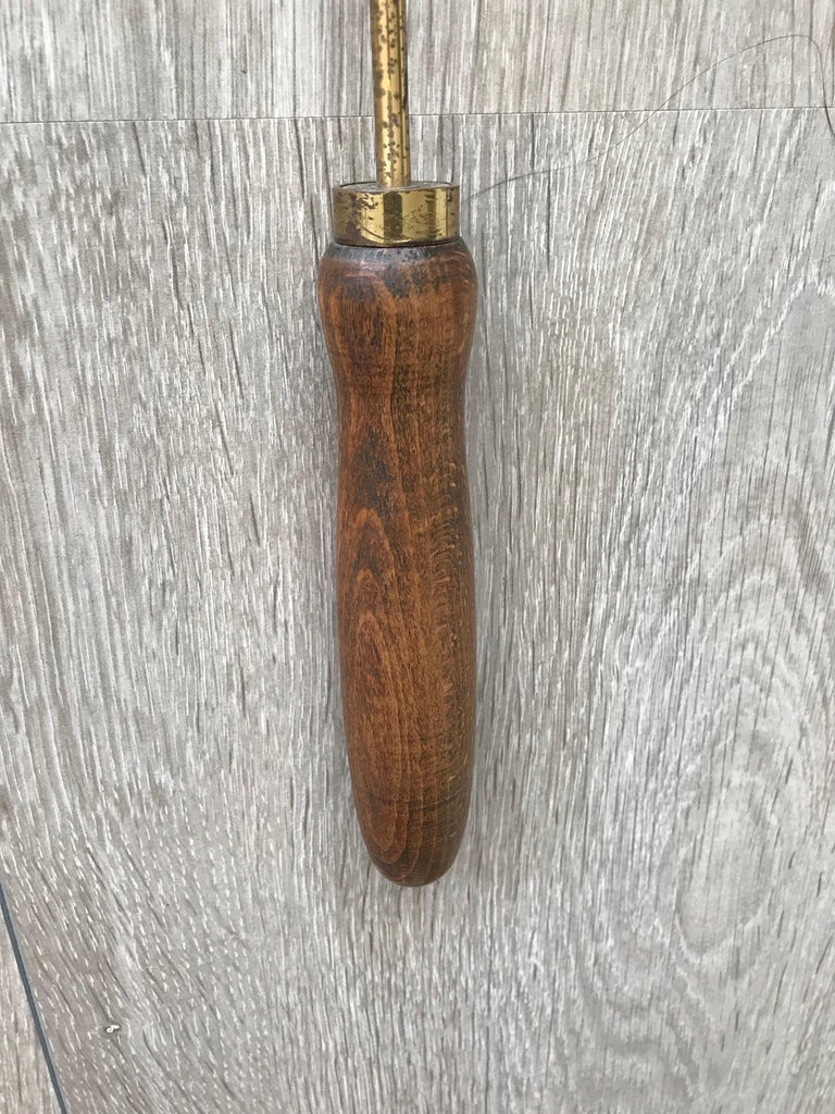 Antique Wood and Brass Church Candle Snuffer Flame Extinguisher and